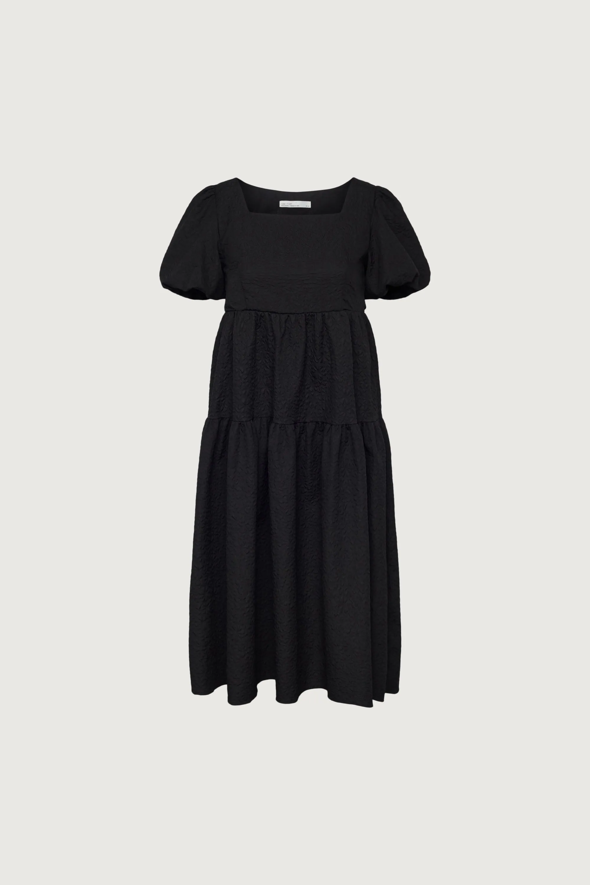 TEXTURED PUFF SLEEVE MIDI DRESS sold by OAK AND FORT product image thumbnail 5