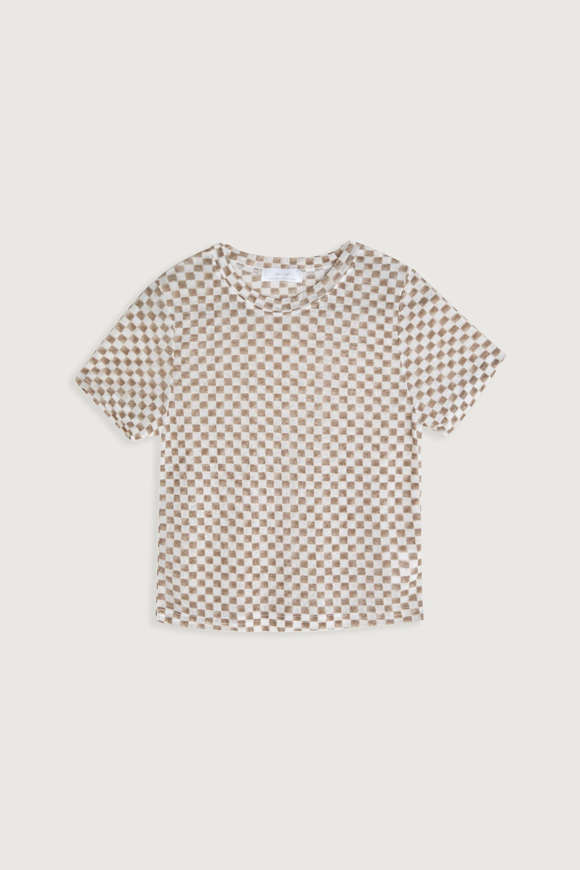 SHEER CHECKERED T-SHIRT sold by OAK AND FORT product image thumbnail 4