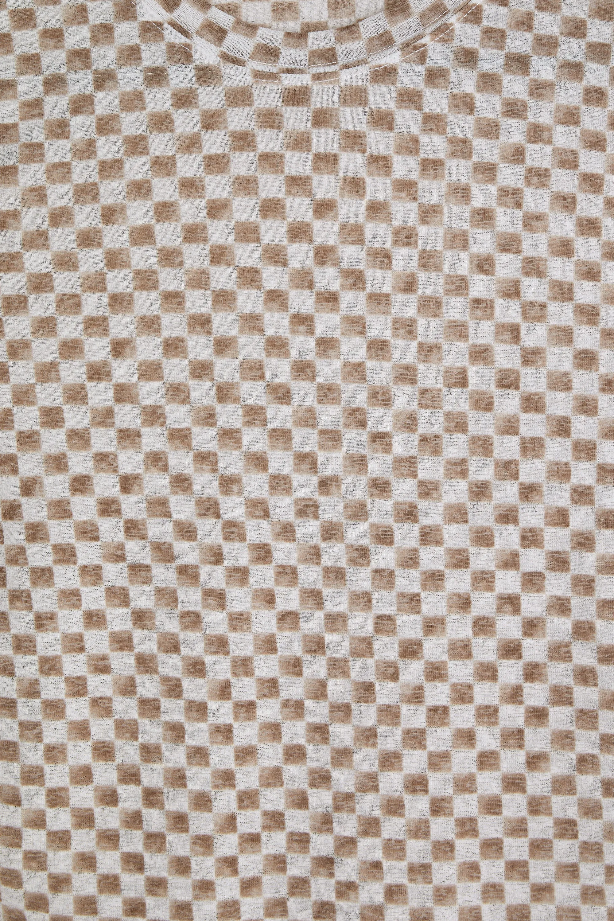 SHEER CHECKERED T-SHIRT sold by OAK AND FORT product image thumbnail 5