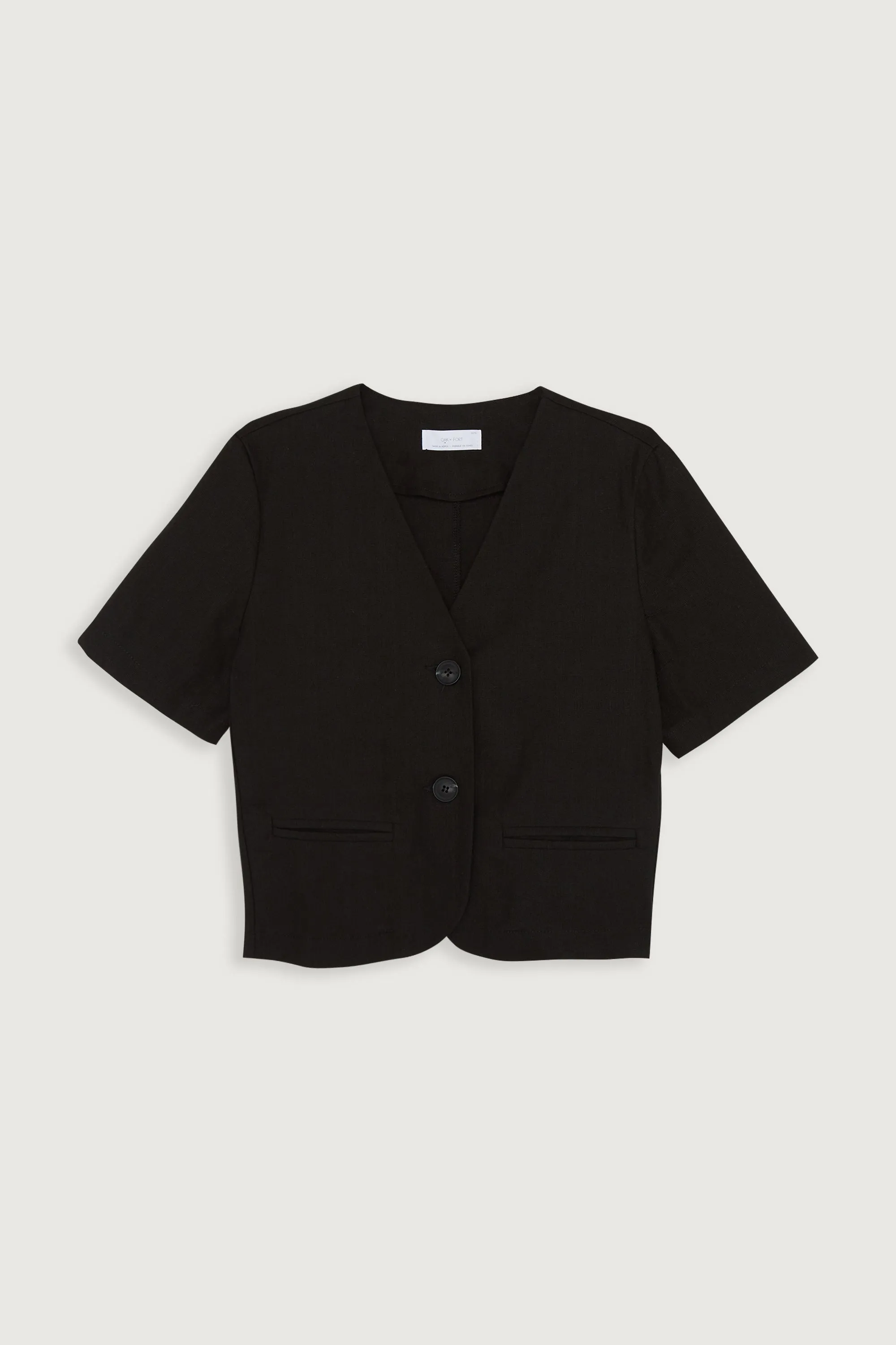 CROPPED COLLARLESS BLAZER sold by OAK AND FORT product image thumbnail 5