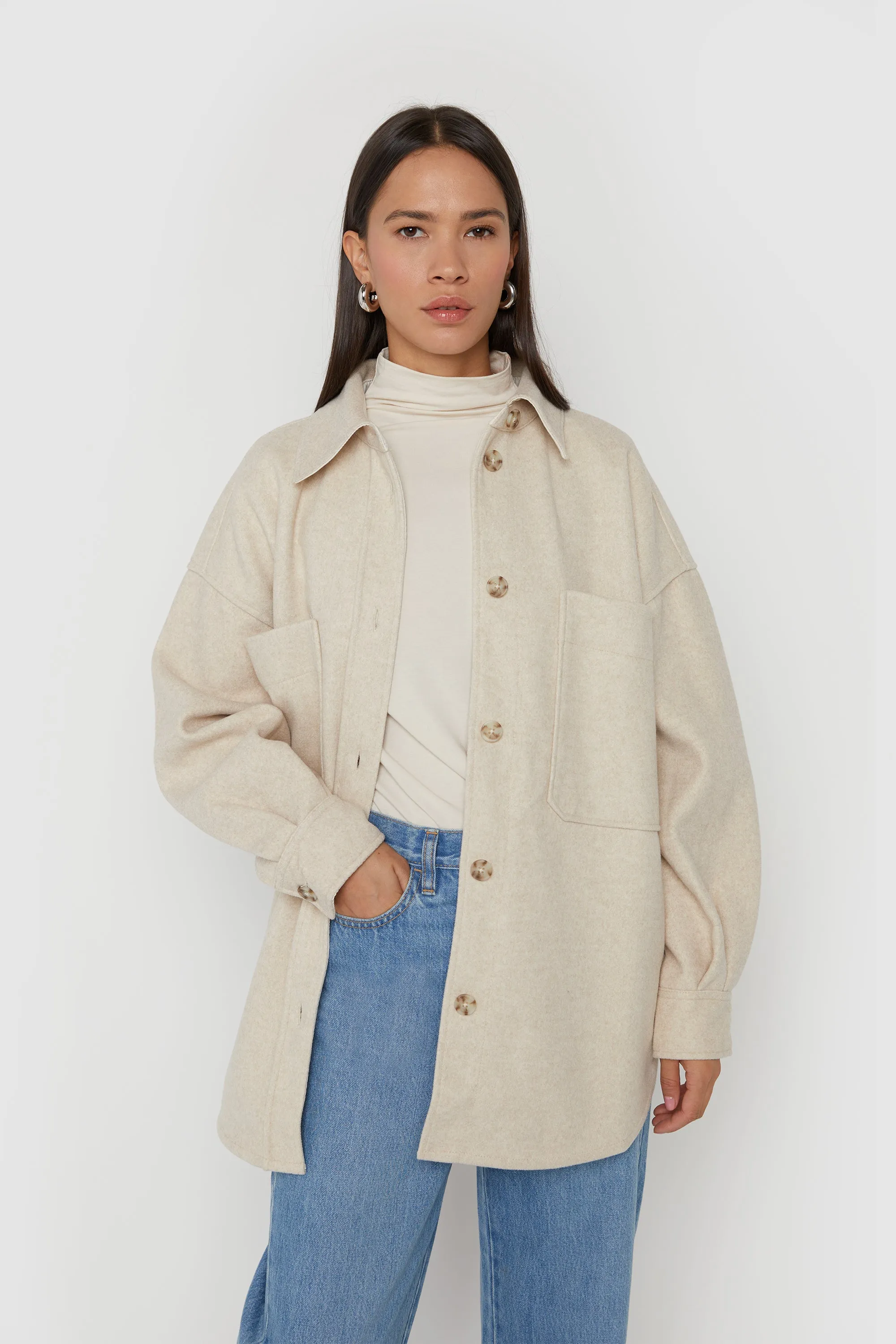 OVERSIZED BLANKET SHIRT JACKET sold by OAK AND FORT product image thumbnail 4