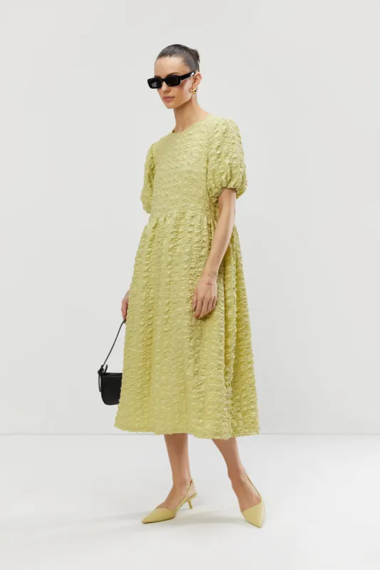 TEXTURED PUFF SLEEVE DRESS sold by OAK AND FORT