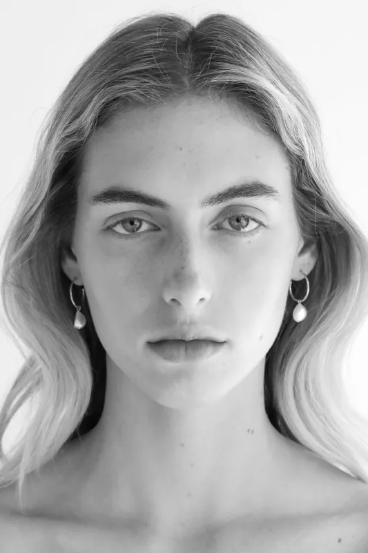 HOOP EARRINGS WITH PEARL DROP sold by OAK AND FORT