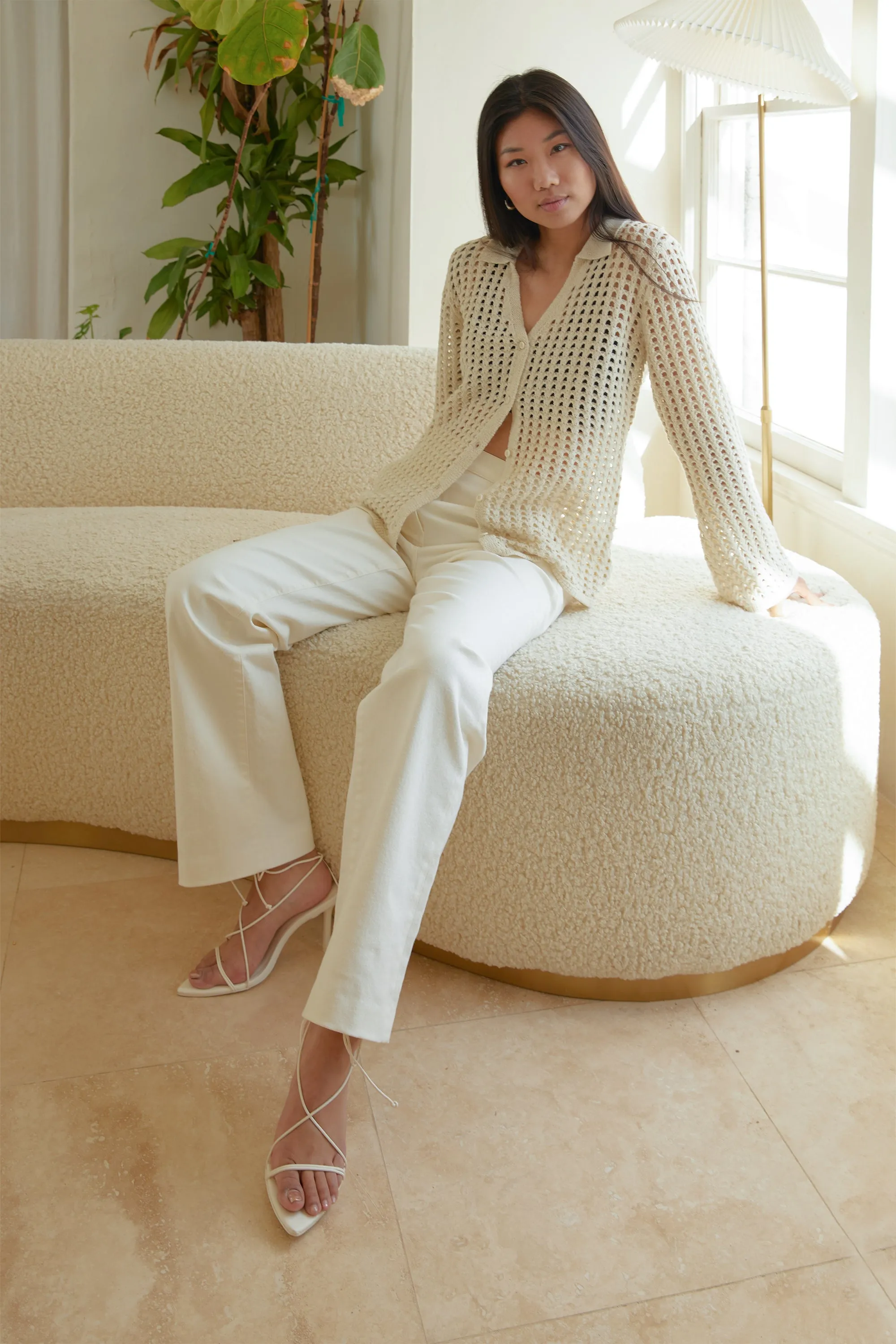 CROCHET BUTTON-UP CARDIGAN sold by OAK AND FORT product image thumbnail 5