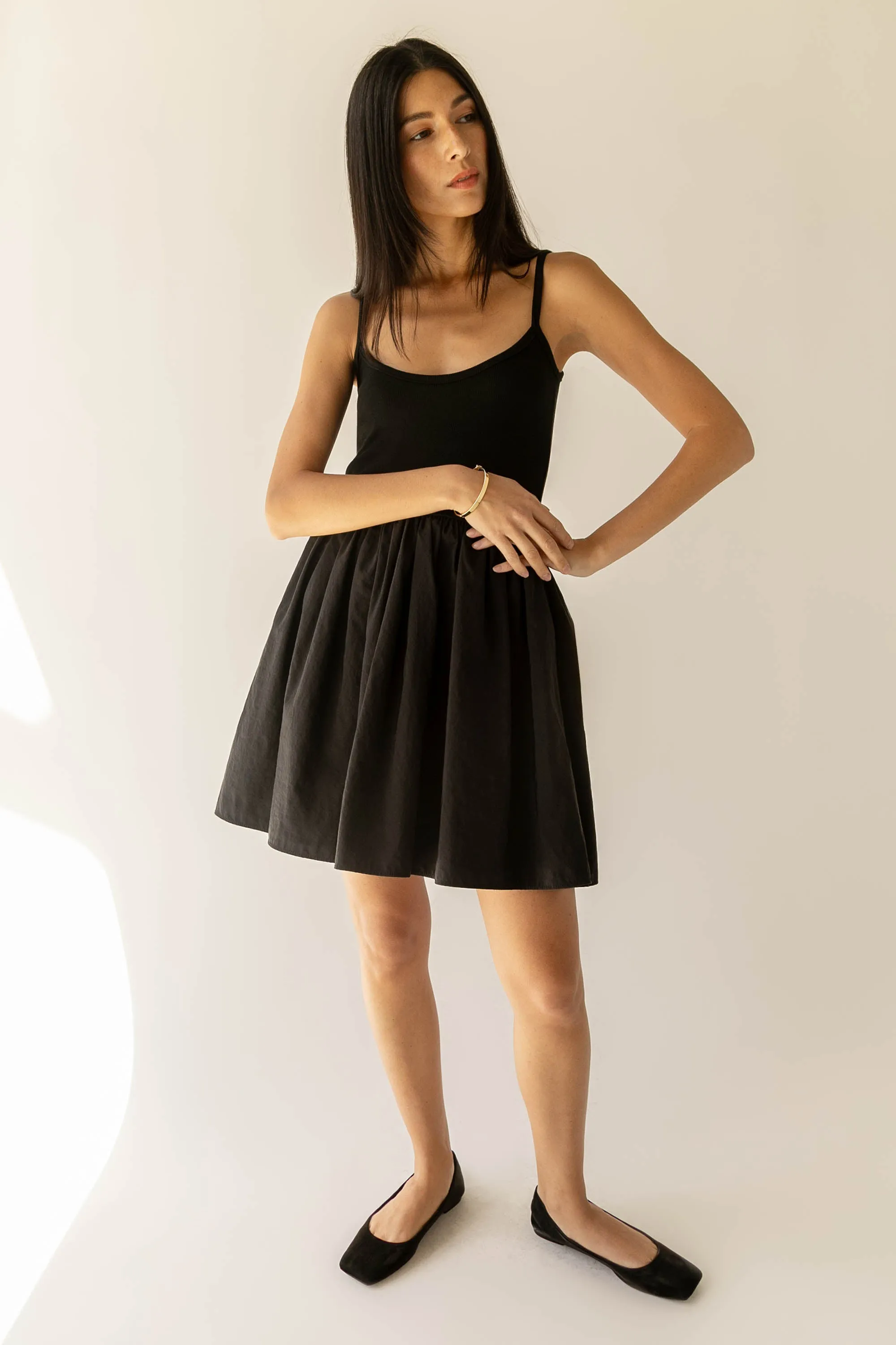KNIT AND NYLON MINI DRESS sold by OAK AND FORT product image thumbnail 3