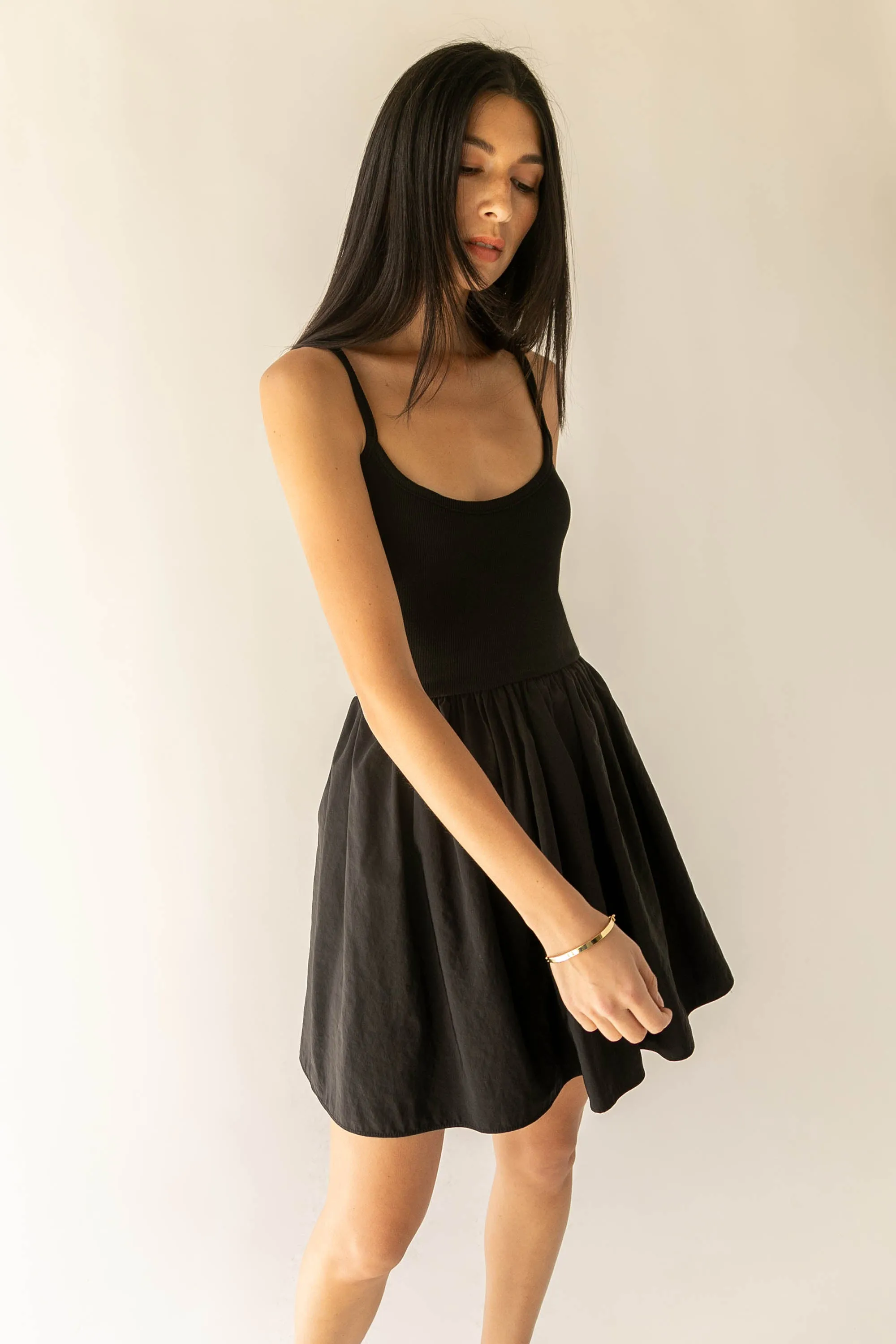 KNIT AND NYLON MINI DRESS sold by OAK AND FORT product image thumbnail 2