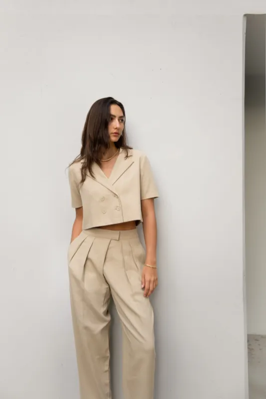 COTTON LINEN WOVEN TOP sold by OAK AND FORT