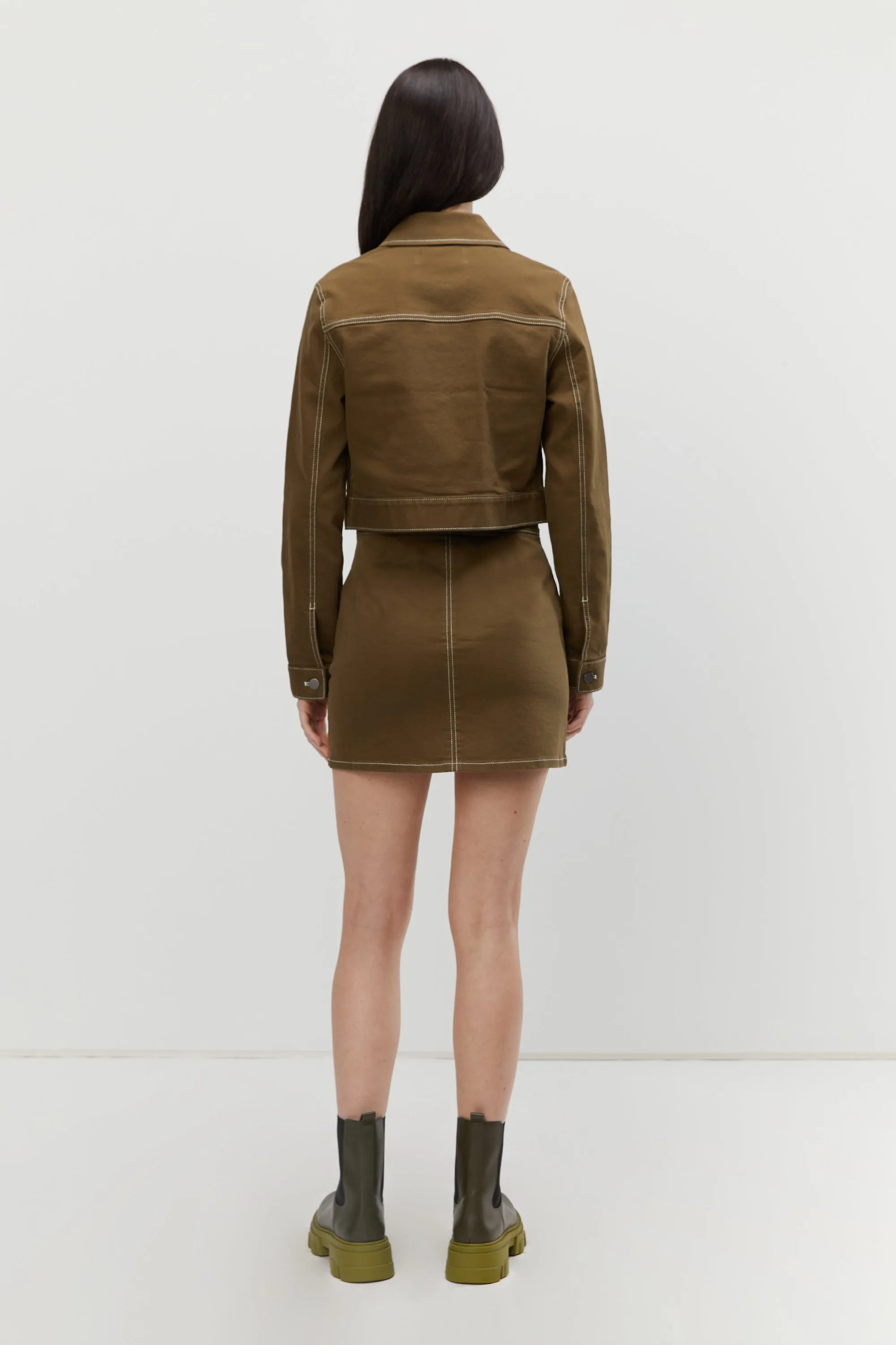CONTRAST STITCH TWILL MINI SKIRT sold by OAK AND FORT product image thumbnail 2