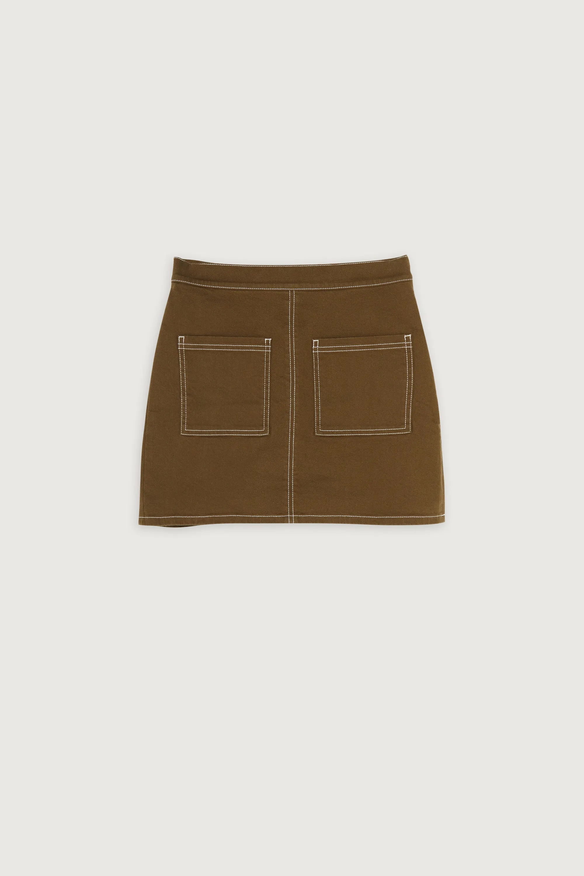 CONTRAST STITCH TWILL MINI SKIRT sold by OAK AND FORT product image thumbnail 5