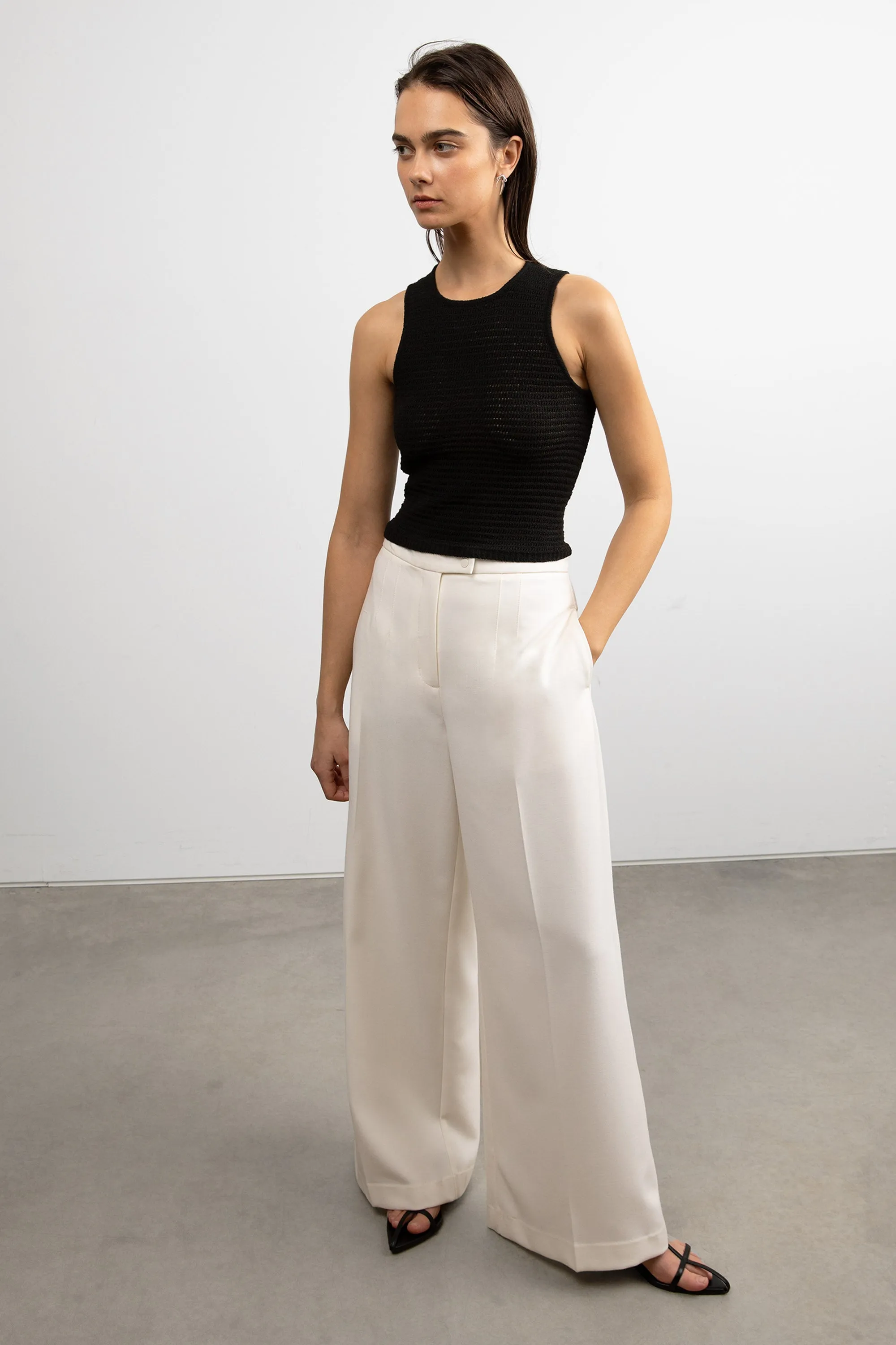 HIGH-RISE WIDE LEG TROUSER sold by OAK AND FORT