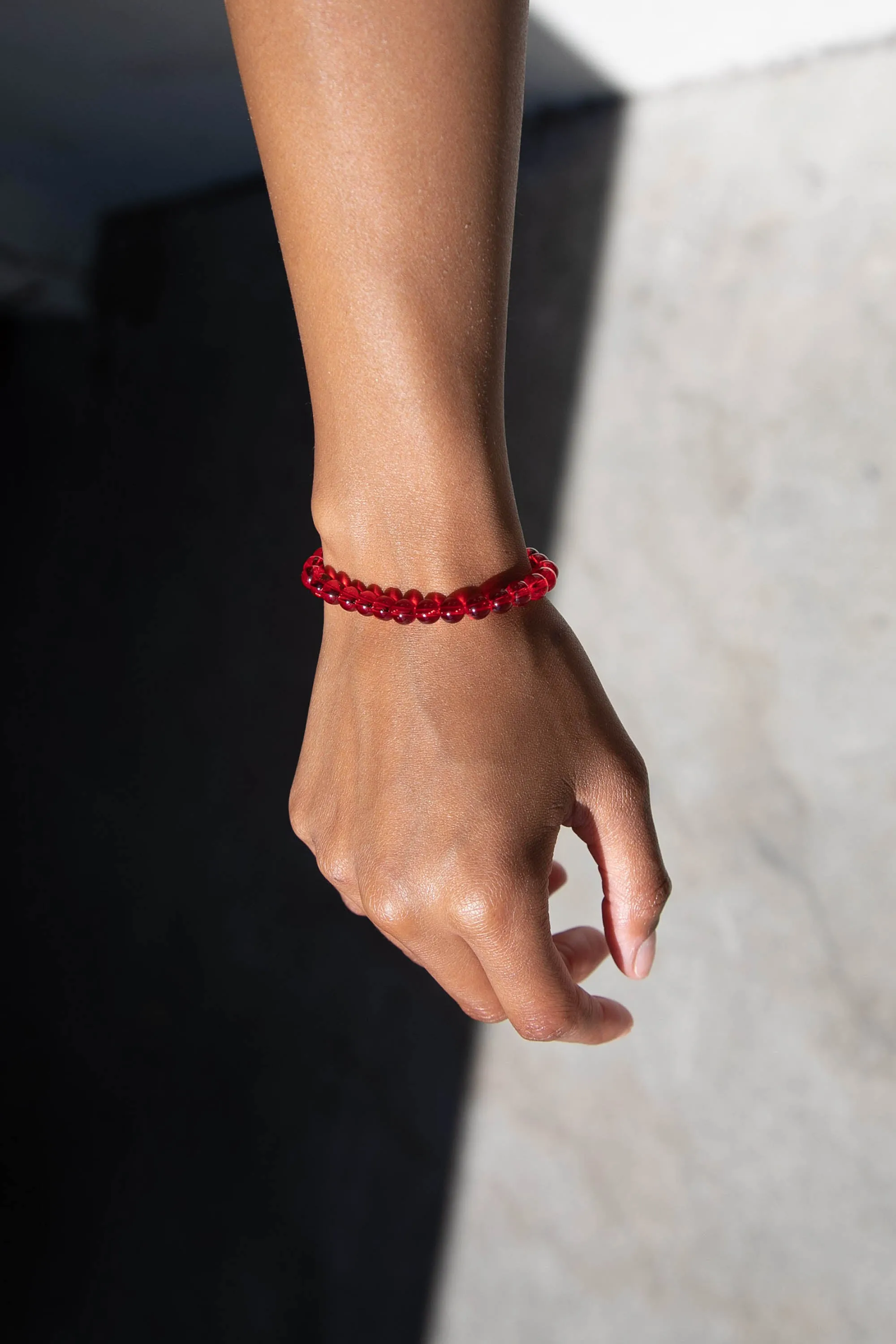 RED BEADED BRACELET sold by OAK AND FORT