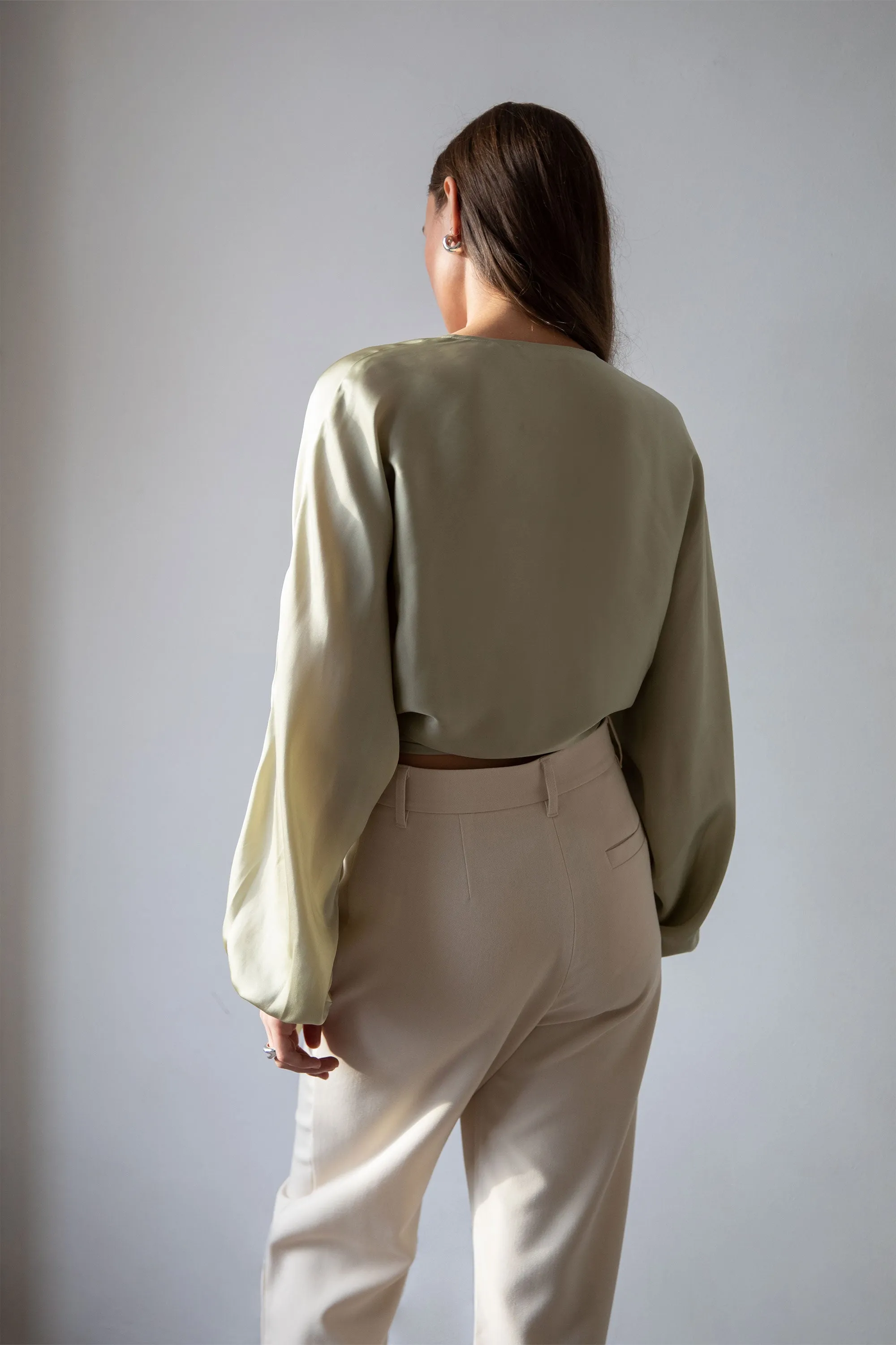 SATIN WRAP BLOUSE sold by OAK AND FORT product image thumbnail 4