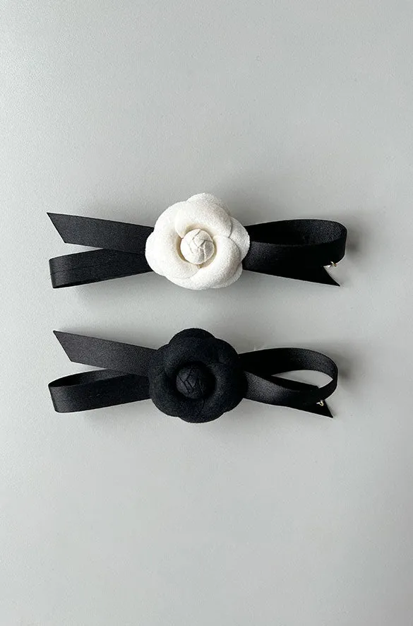 BOW HAIR CLIP WITH FLOWER sold by OAK AND FORT product image thumbnail 3