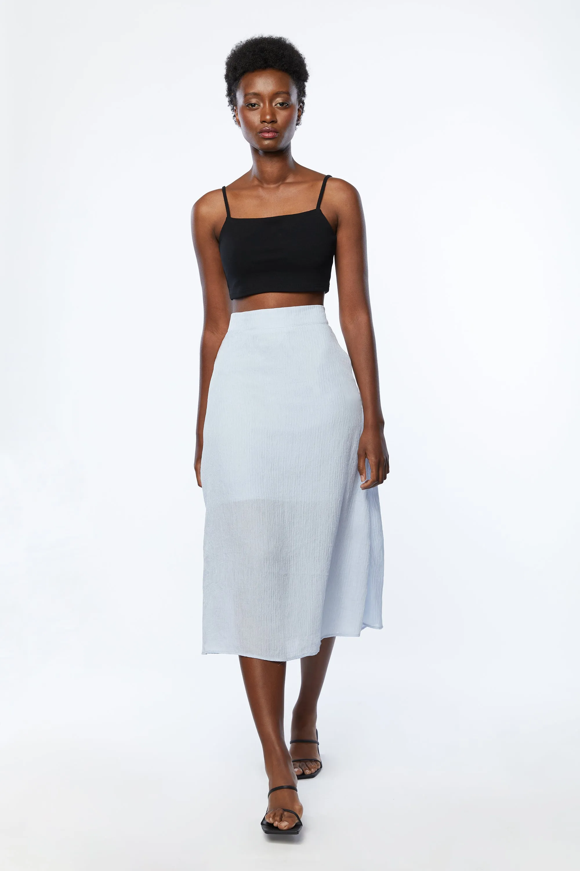 TEXTURED MIDI SKIRT sold by OAK AND FORT