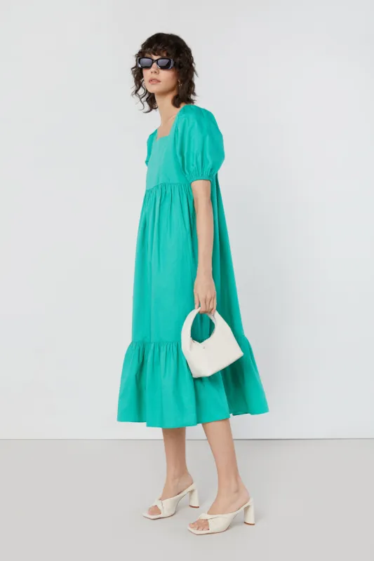 PUFF SLEEVE TIERED DRESS sold by OAK AND FORT