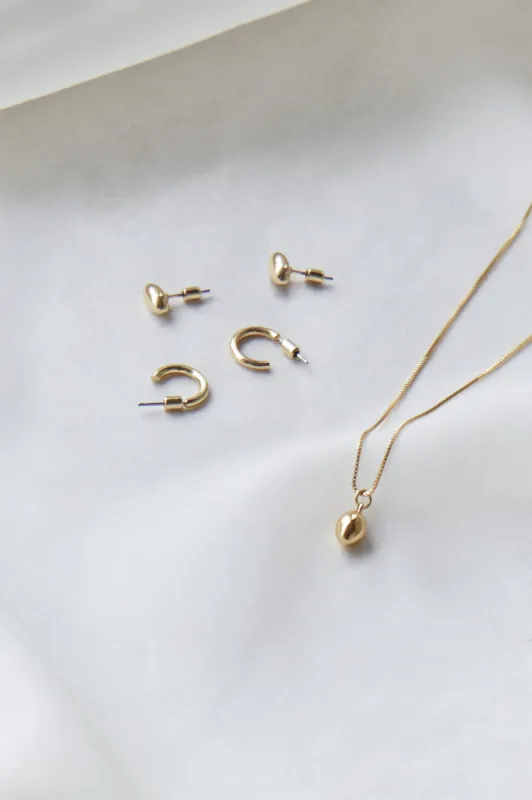 OVAL STUD AND HOOP SET sold by OAK AND FORT