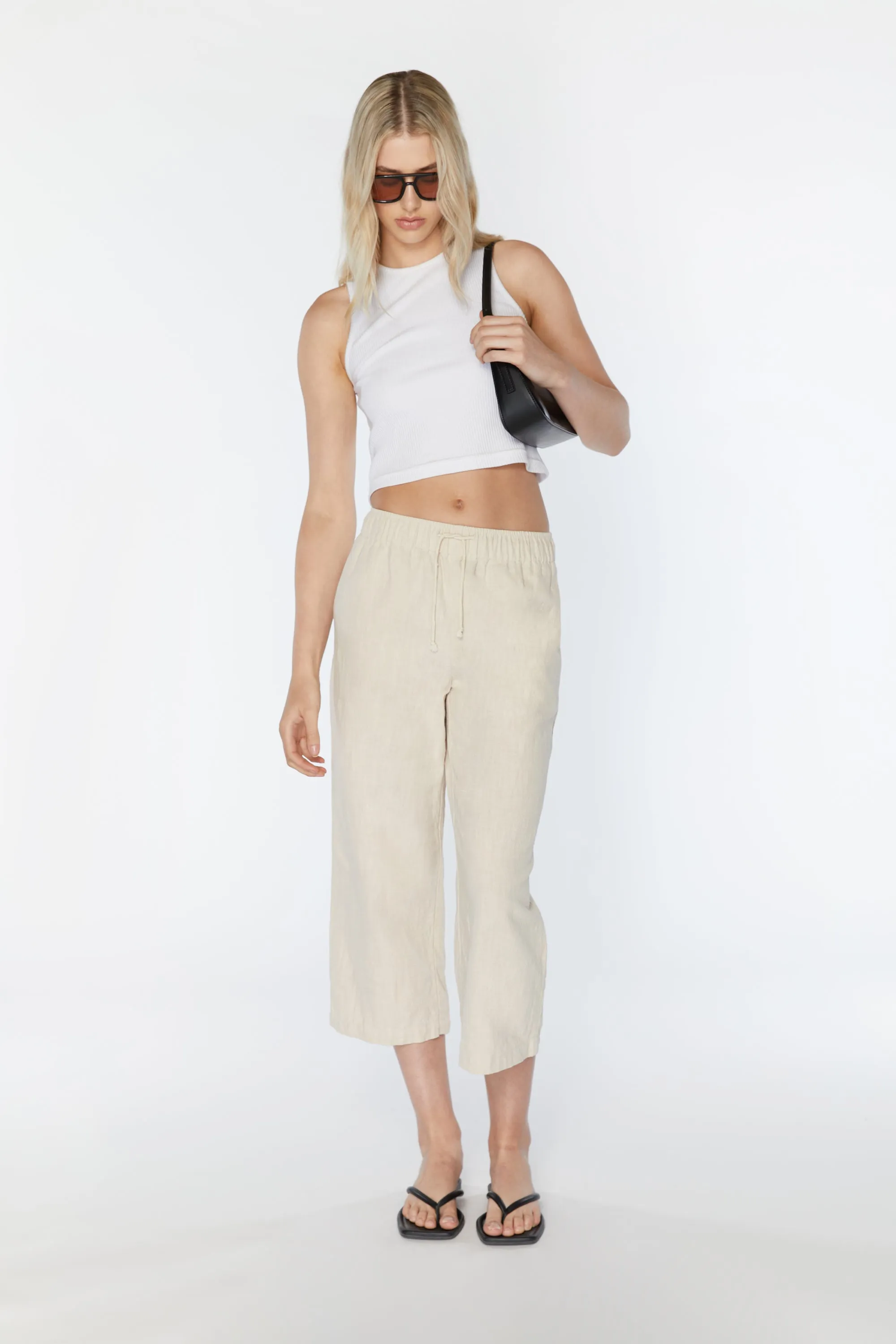 LINEN DRAWSTRING PANTS sold by OAK AND FORT product image thumbnail 2