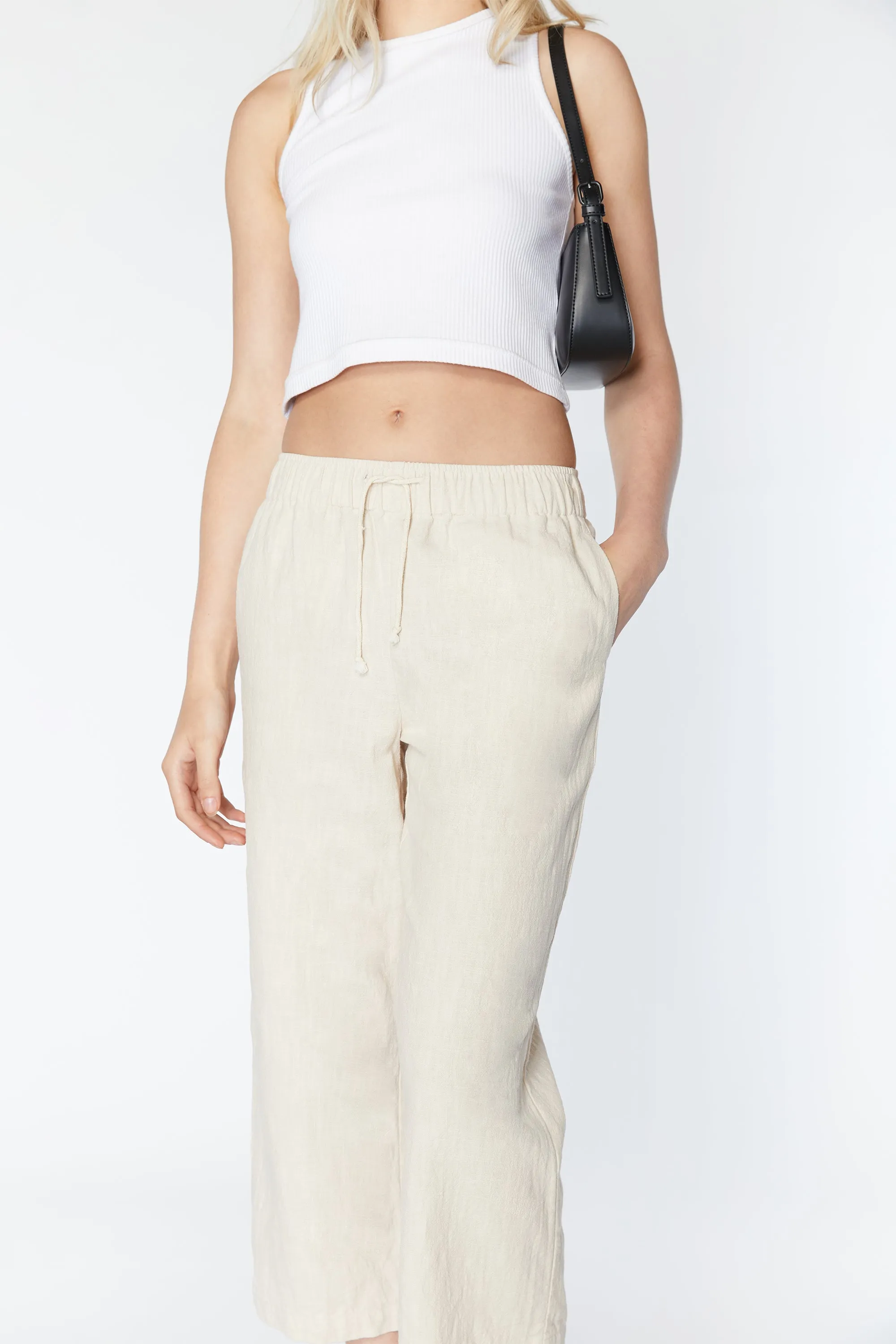 LINEN DRAWSTRING PANTS sold by OAK AND FORT product image thumbnail 3