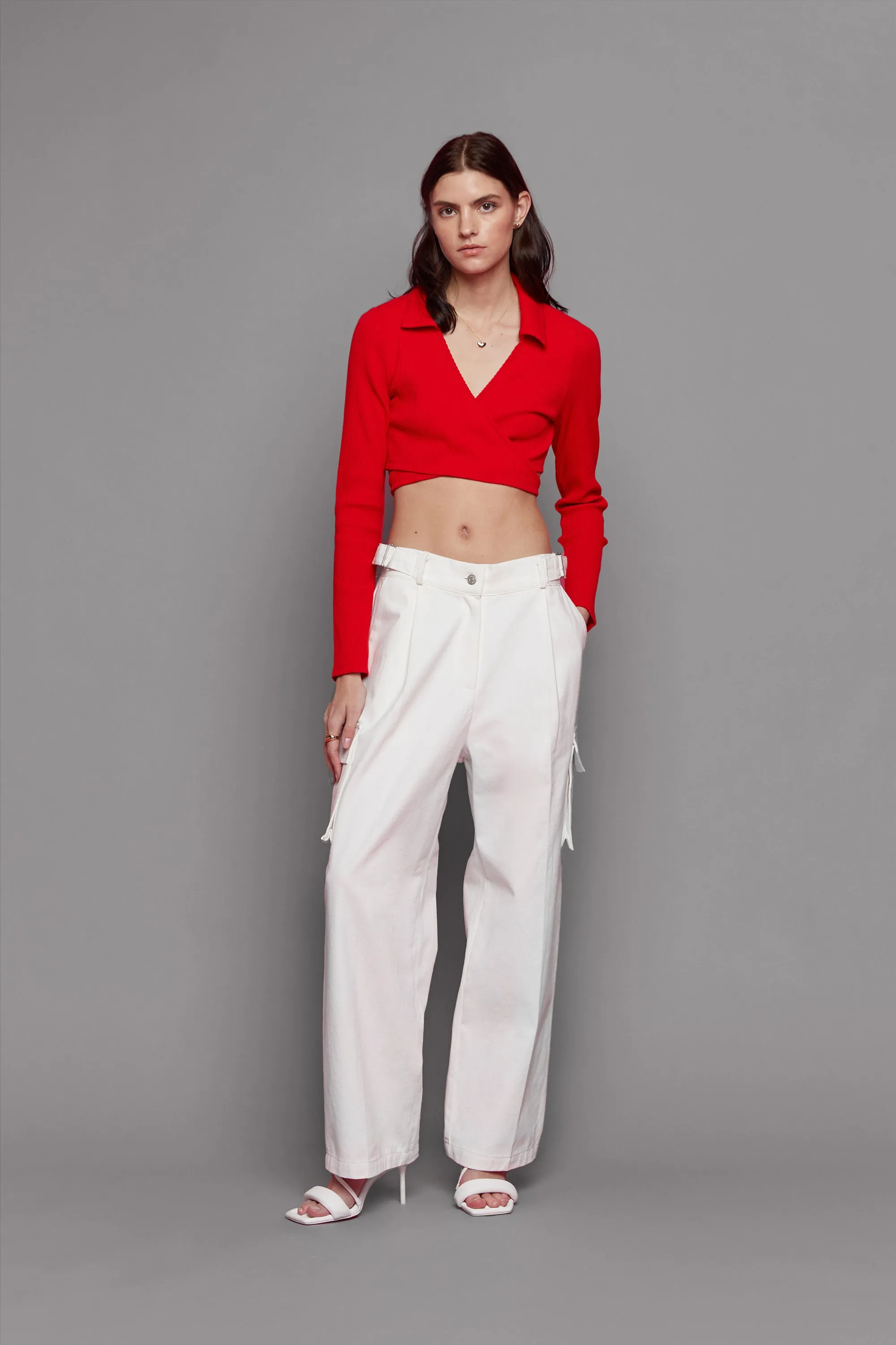 COLLARED WRAP TOP sold by OAK AND FORT product image thumbnail 4