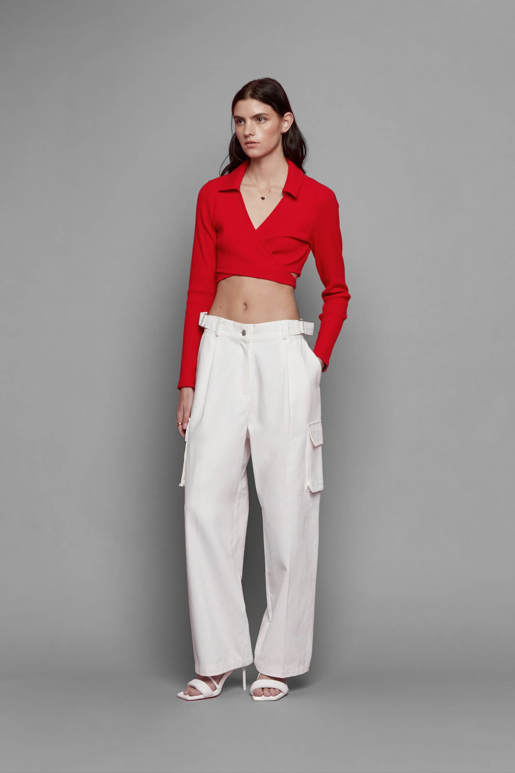 COLLARED WRAP TOP sold by OAK AND FORT product image thumbnail 2