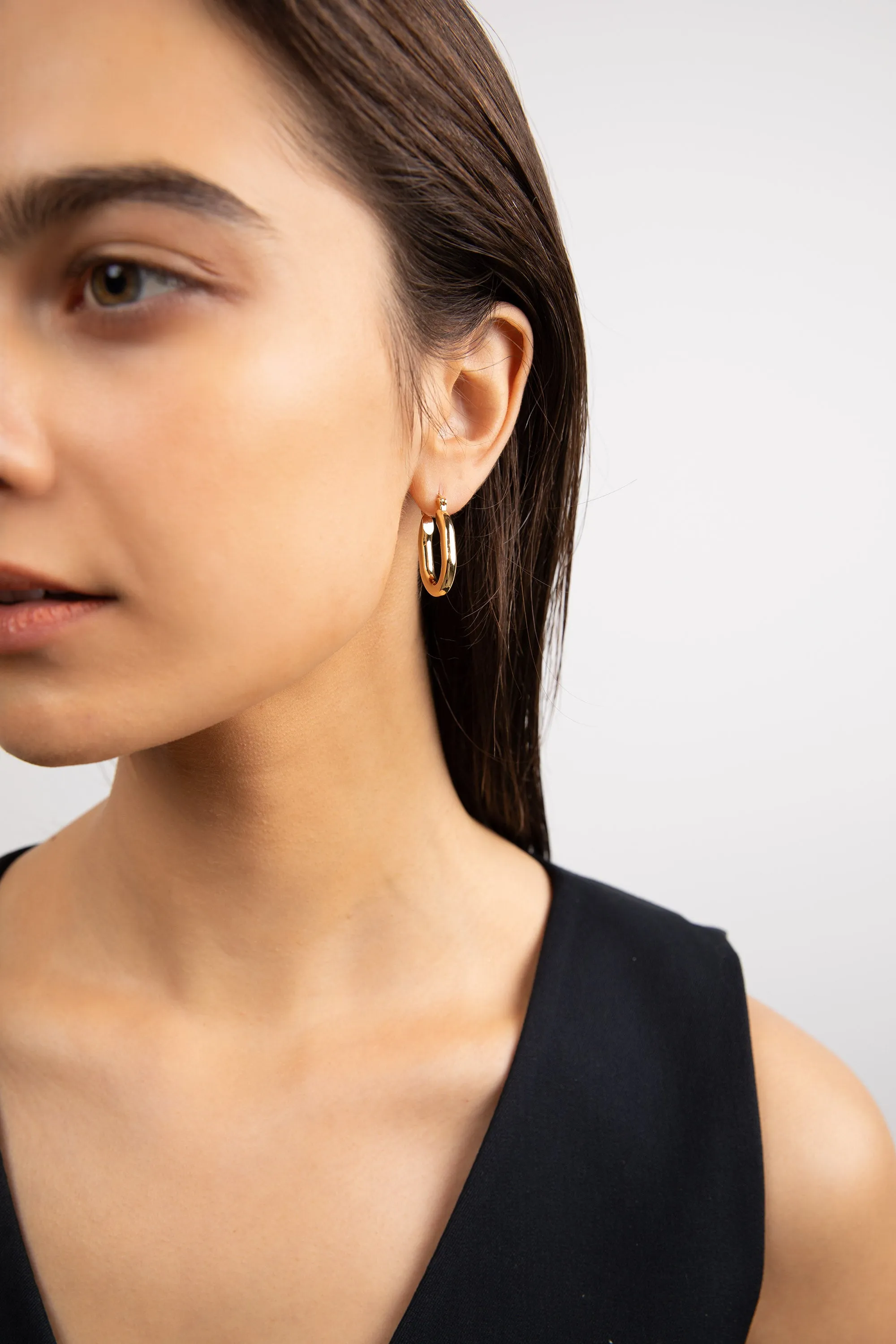 OVAL HOOP EARRING sold by OAK AND FORT