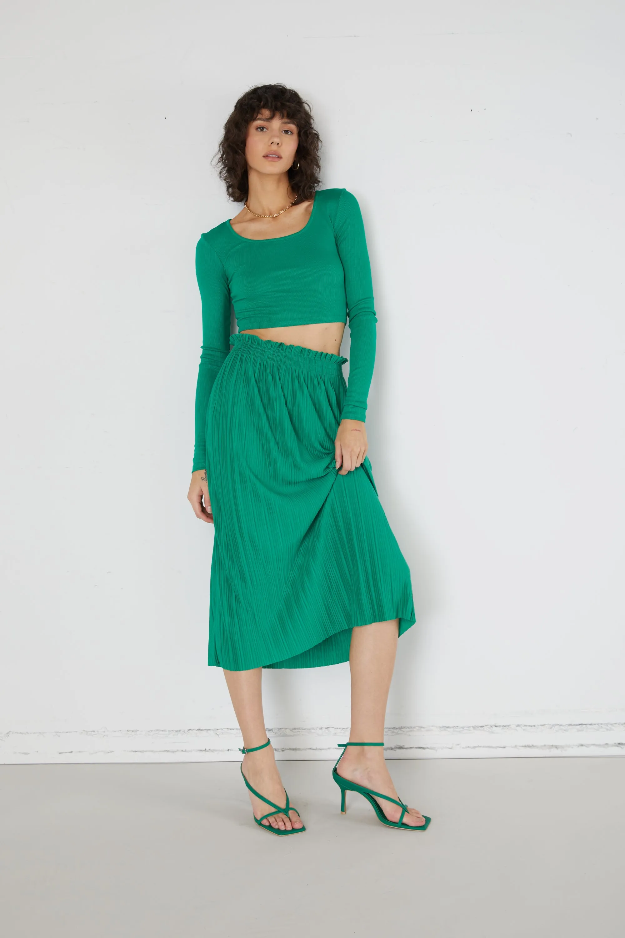 PLEATED MIDI SKIRT sold by OAK AND FORT product image thumbnail 3