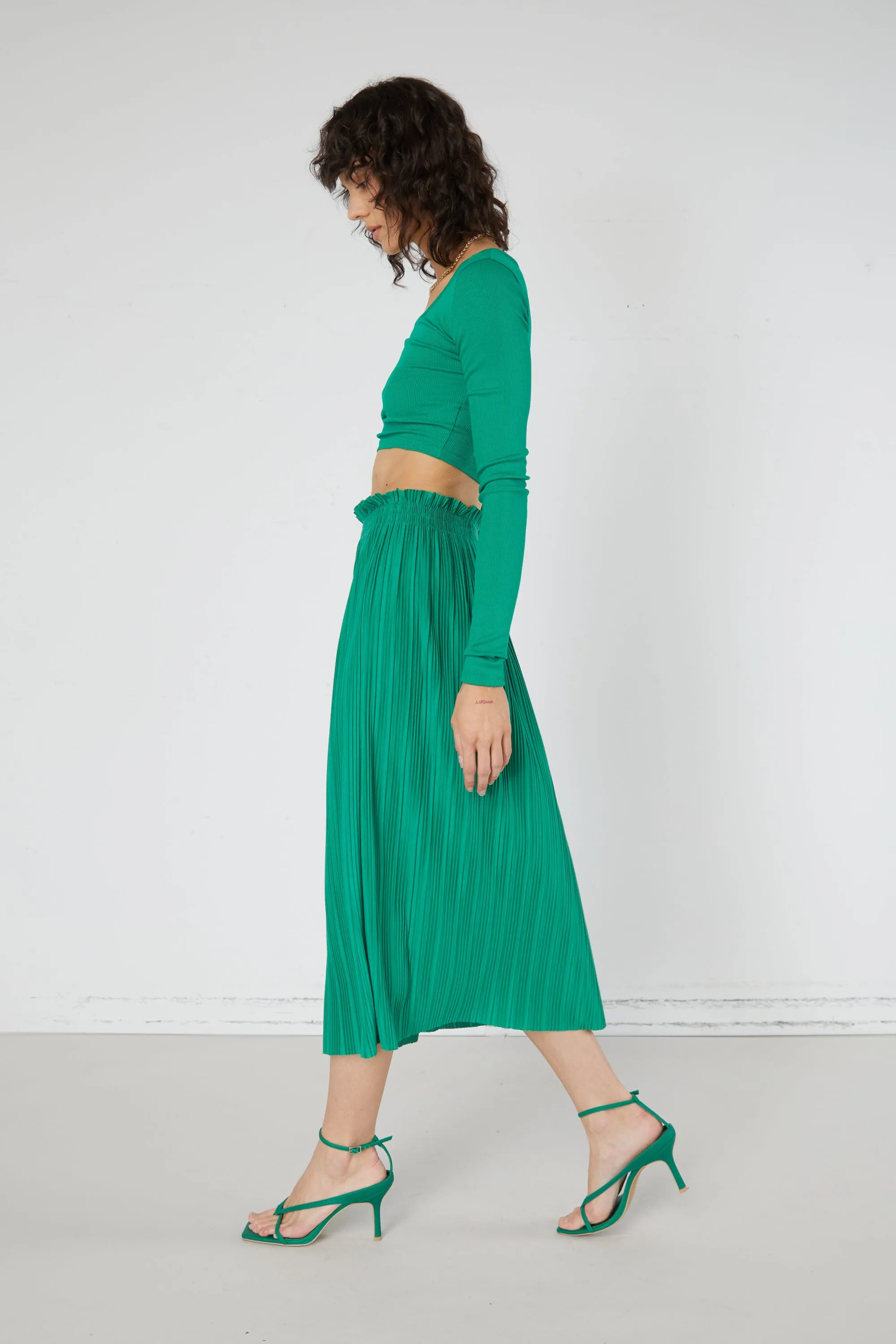 PLEATED MIDI SKIRT sold by OAK AND FORT product image thumbnail 4