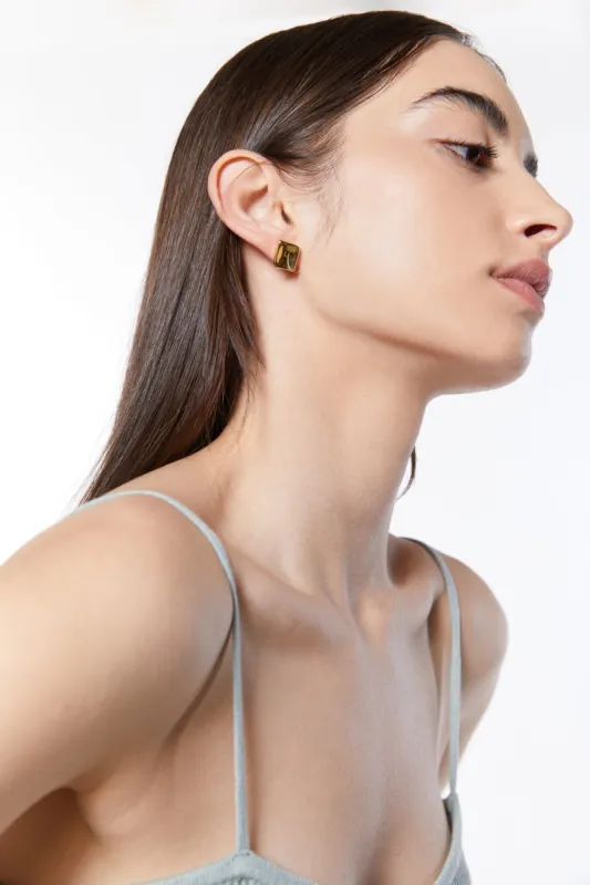 ABSTRACT SQUARE STUD EARRING sold by OAK AND FORT