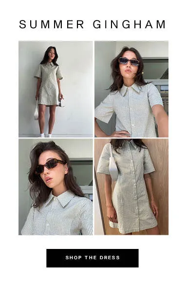 COLLARED MINI GINGHAM DRESS sold by OAK AND FORT product image thumbnail 2