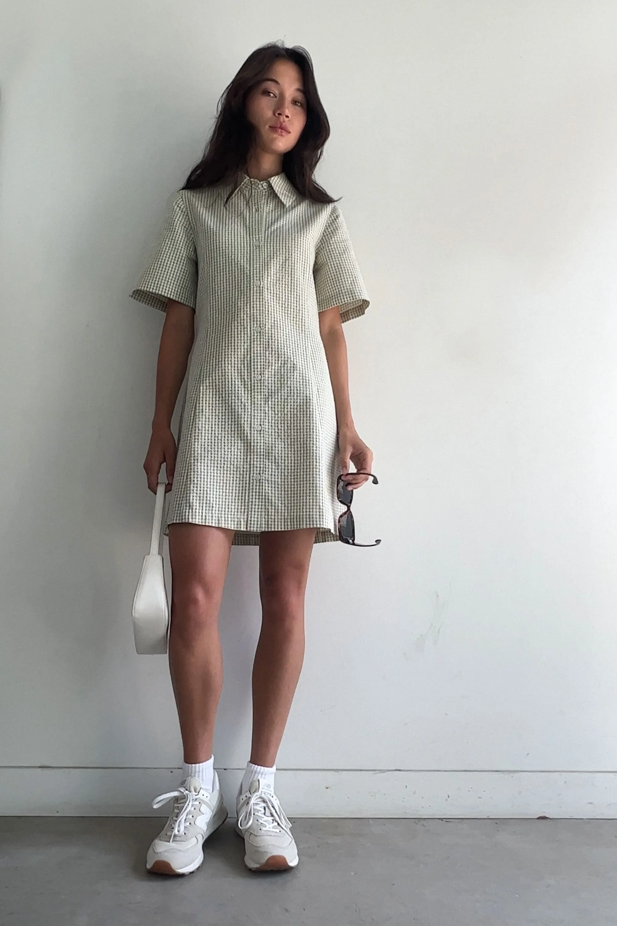 COLLARED MINI GINGHAM DRESS sold by OAK AND FORT