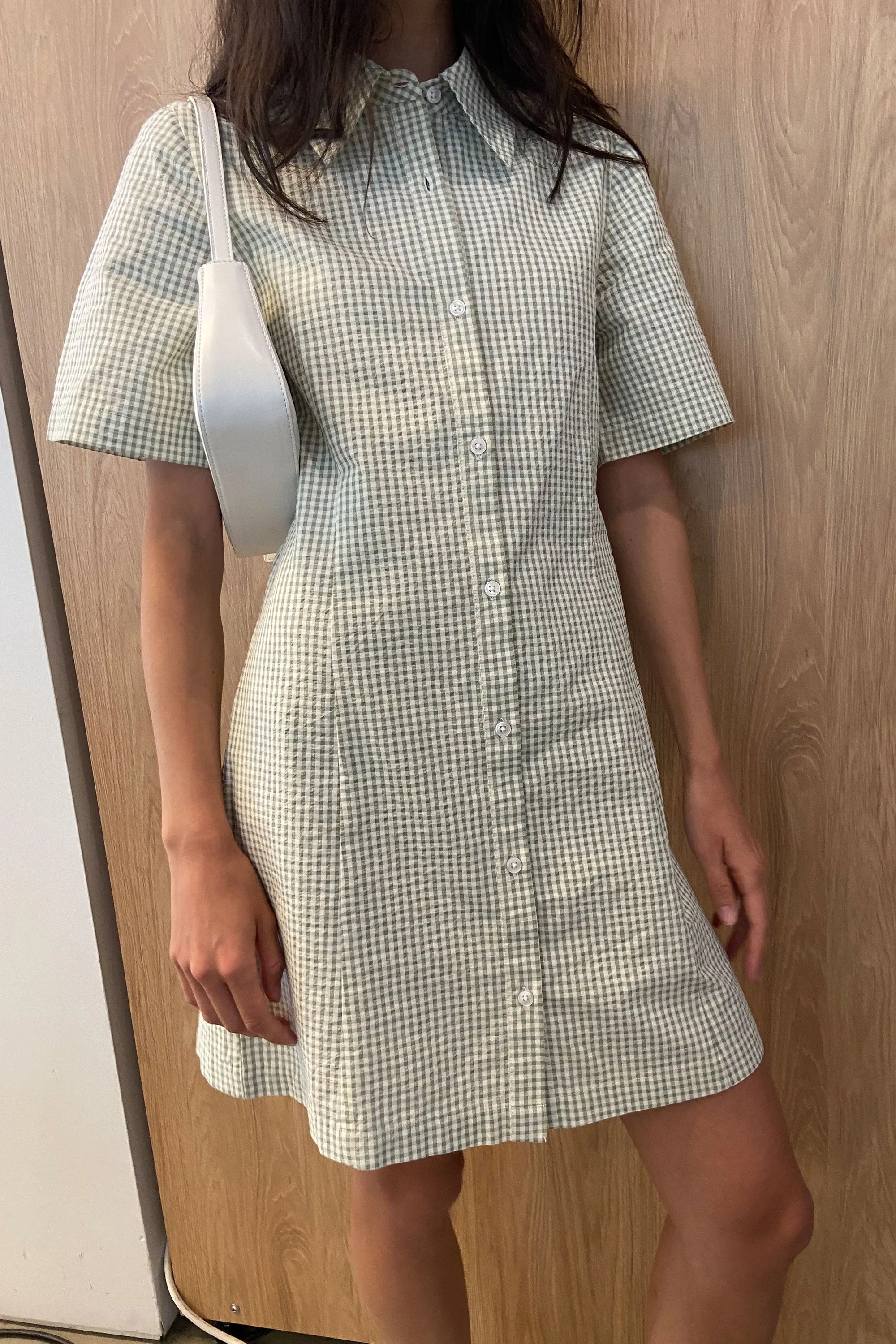 COLLARED MINI GINGHAM DRESS sold by OAK AND FORT product image thumbnail 3