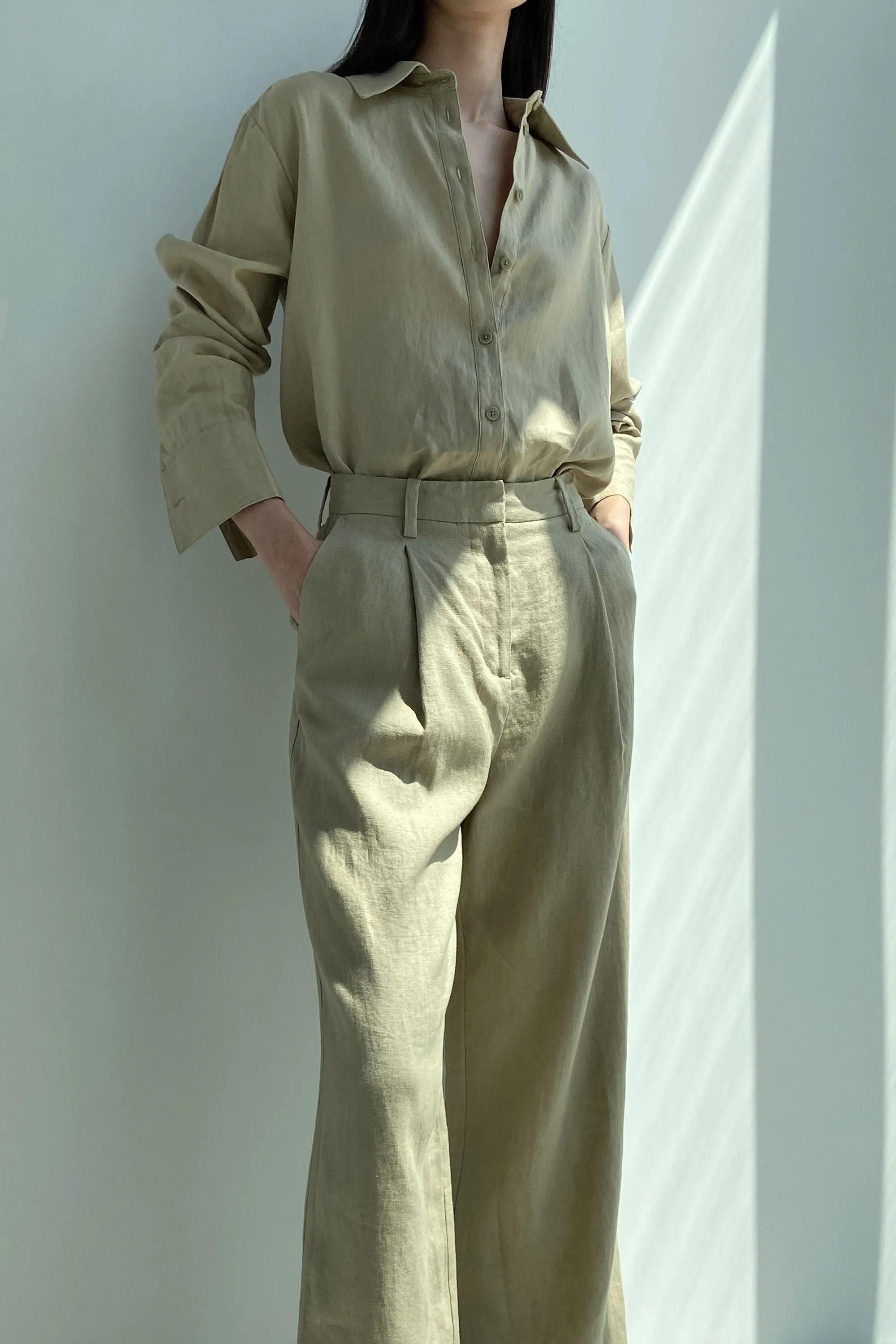 100% LINEN STRAIGHT LEG PANT sold by OAK AND FORT product image thumbnail 4