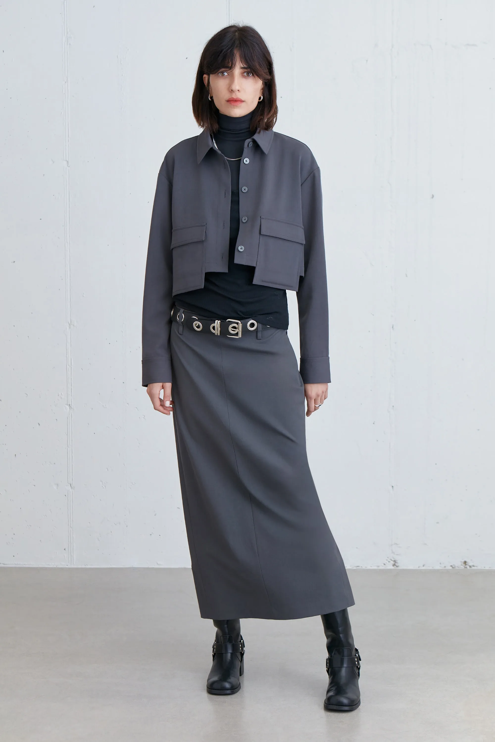 CROPPED COLLARED SHIRT sold by OAK AND FORT product image thumbnail 5