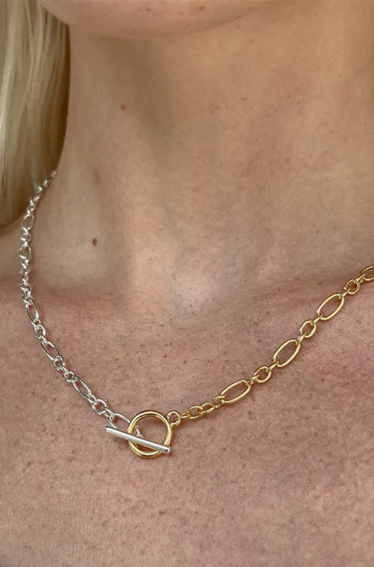 TWO-TONE FIGARO CHAIN NECKLACE sold by OAK AND FORT