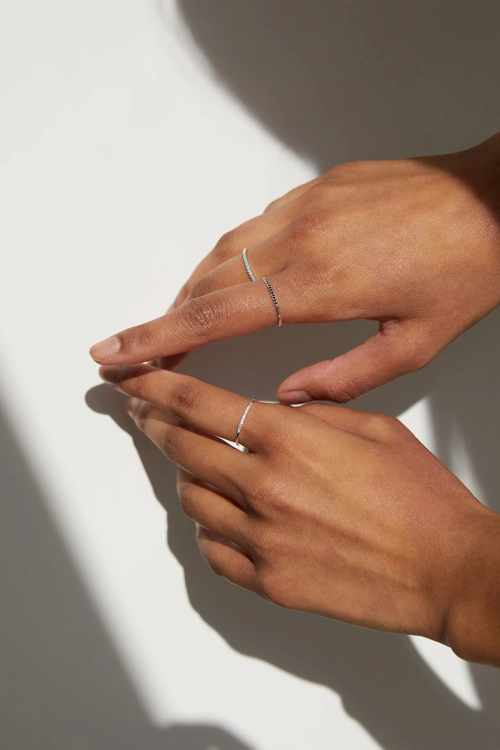 silver RING WITH TINY STONES sold by OAK AND FORT product image thumbnail 2
