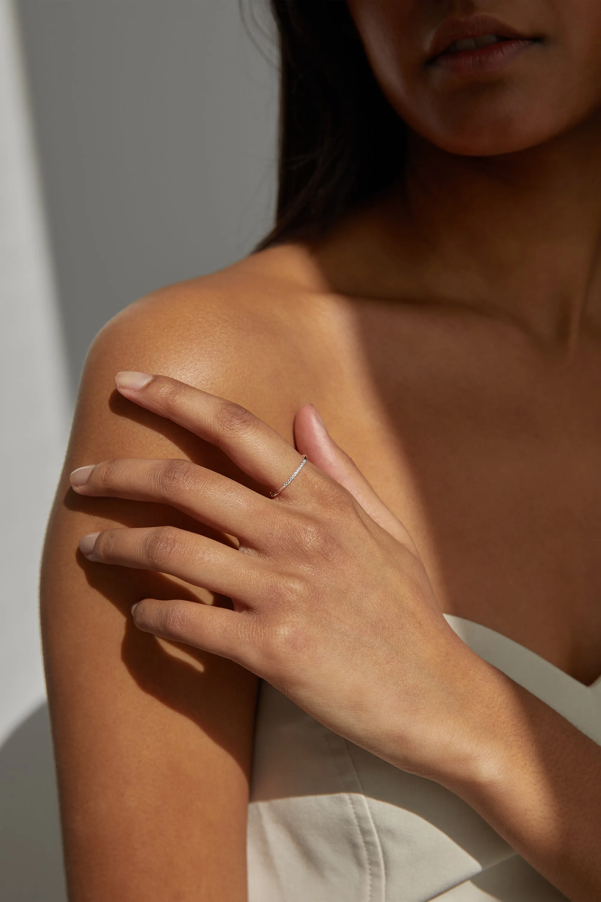 silver RING WITH TINY STONES sold by OAK AND FORT product image thumbnail 3