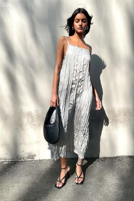 CRINKLED MIDI DRESS sold by OAK AND FORT