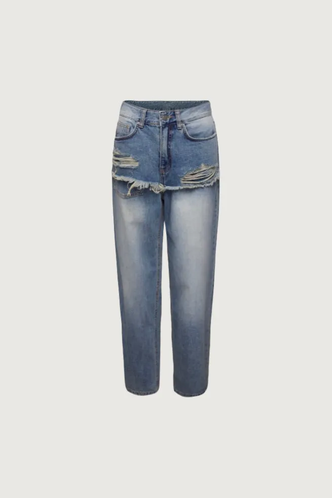 LAYERED EFFECT JEANS sold by OAK AND FORT product image thumbnail 3