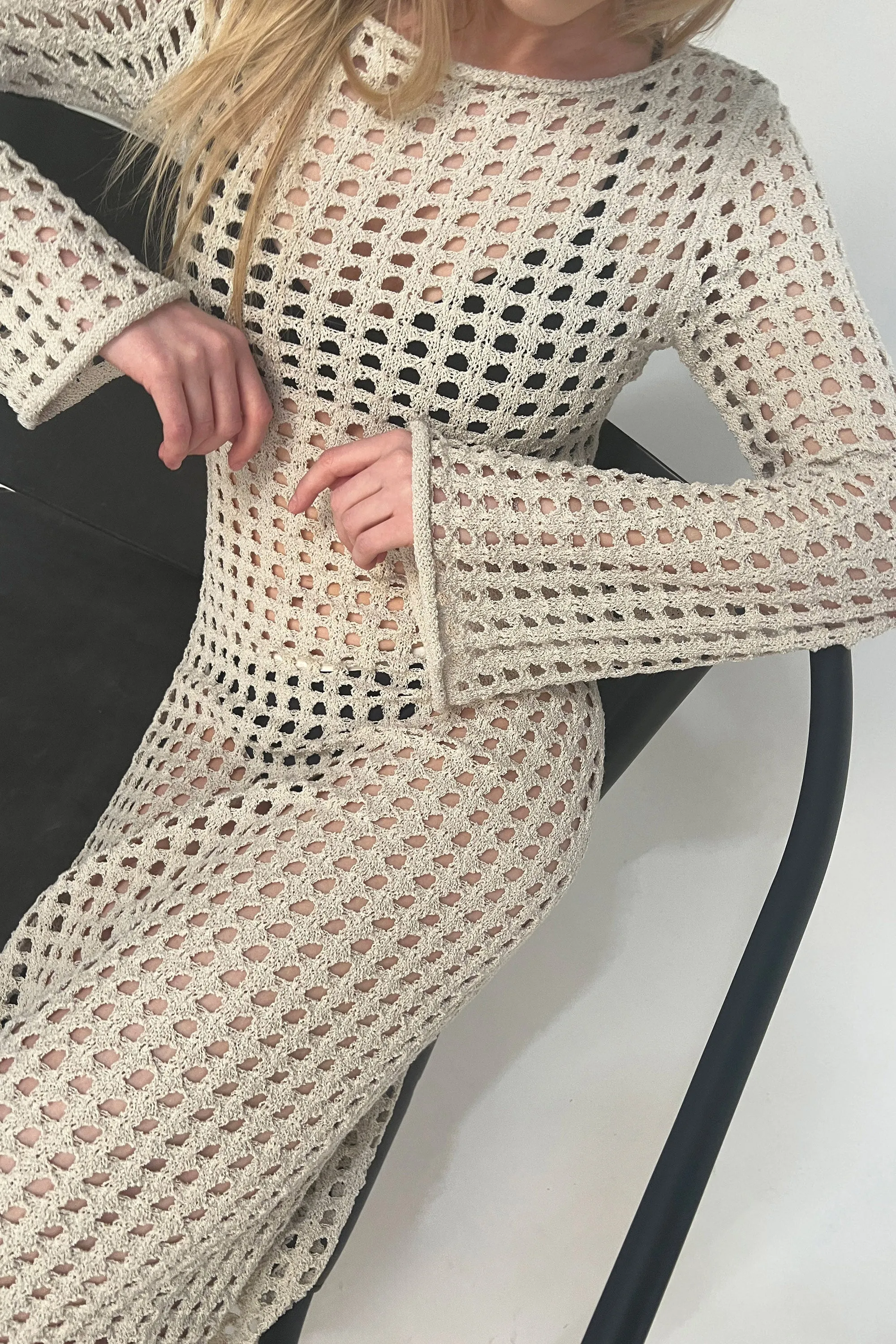 MIDI OPEN KNIT SWIMSUIT COVERUP DRESS sold by OAK AND FORT product image thumbnail 2