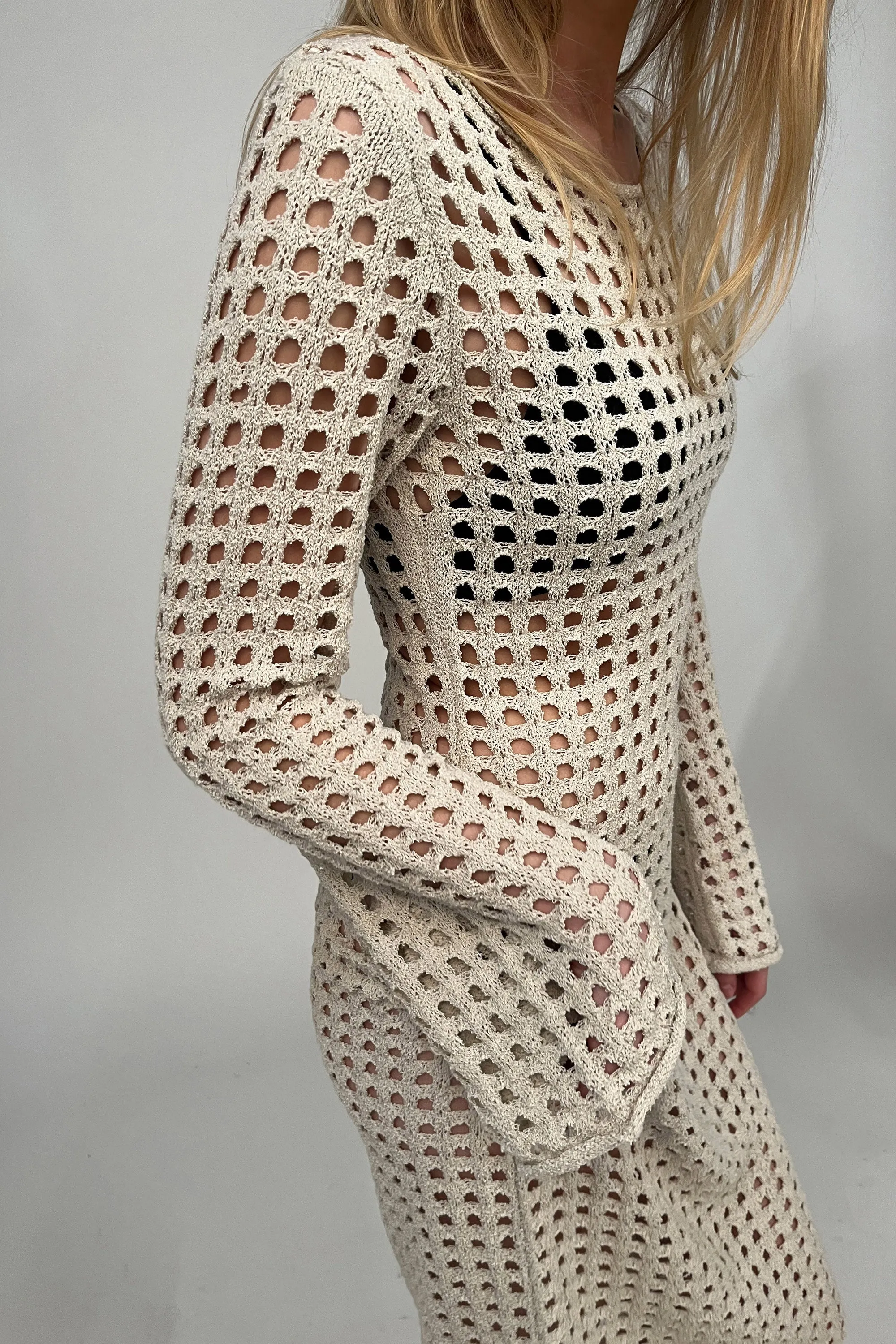 MIDI OPEN KNIT SWIMSUIT COVERUP DRESS sold by OAK AND FORT product image thumbnail 4