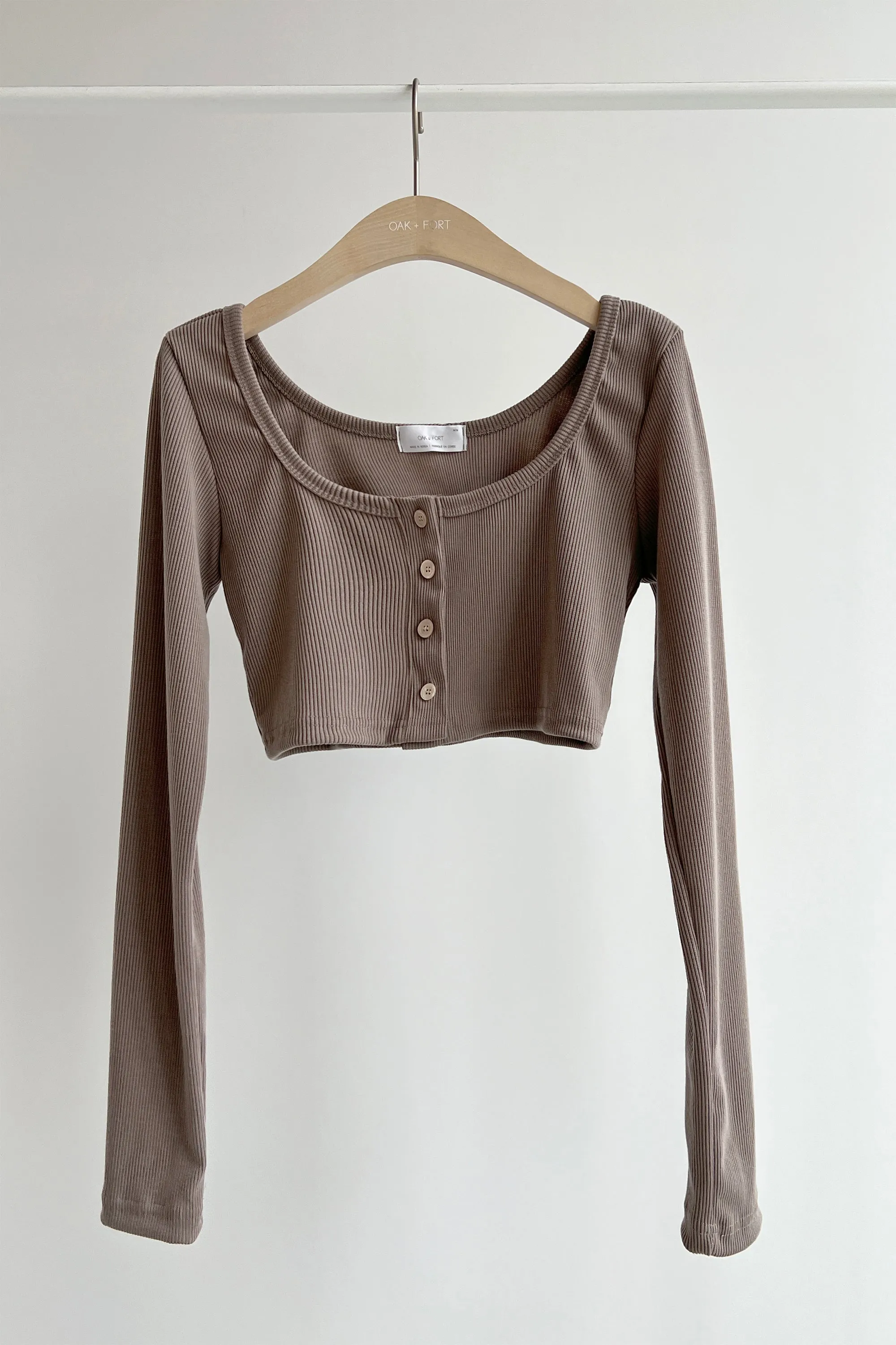 CROPPED BUTTON FRONT TOP sold by OAK AND FORT product image thumbnail 5