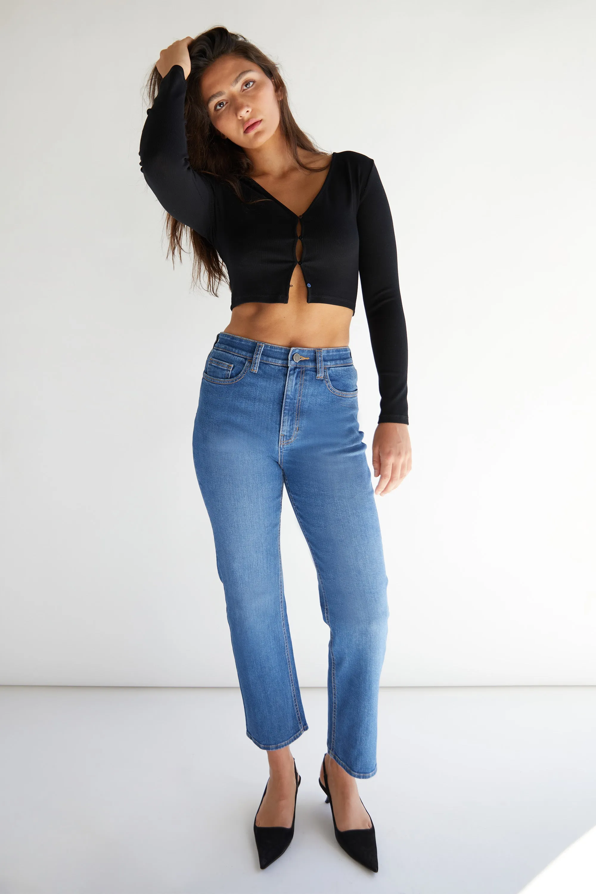 TAPERED JEAN WITH ELASTICATED WAIST sold by OAK AND FORT product image thumbnail 4