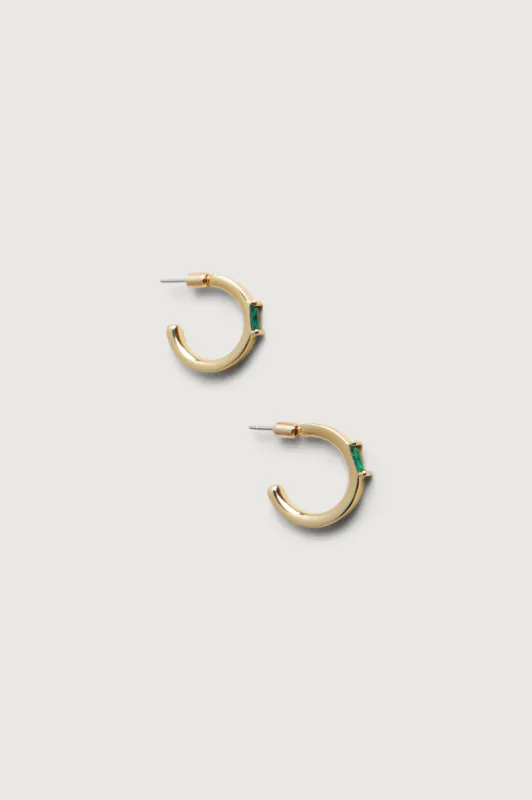 BAGUETTE ZIRCONIA HUGGIE HOOP sold by OAK AND FORT
