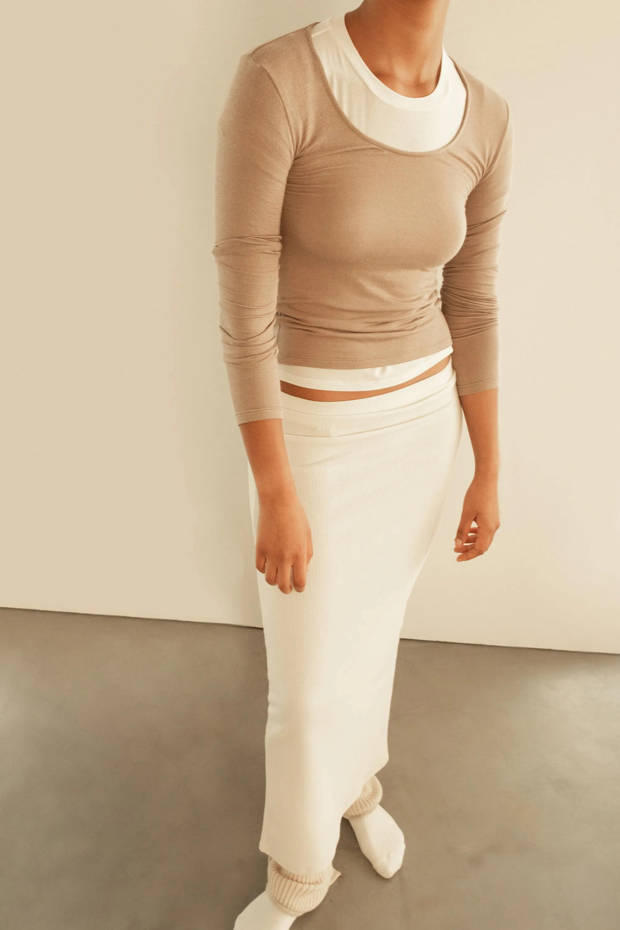 SCOOP NECK LONG SLEEVE TOP sold by OAK AND FORT product image thumbnail 2
