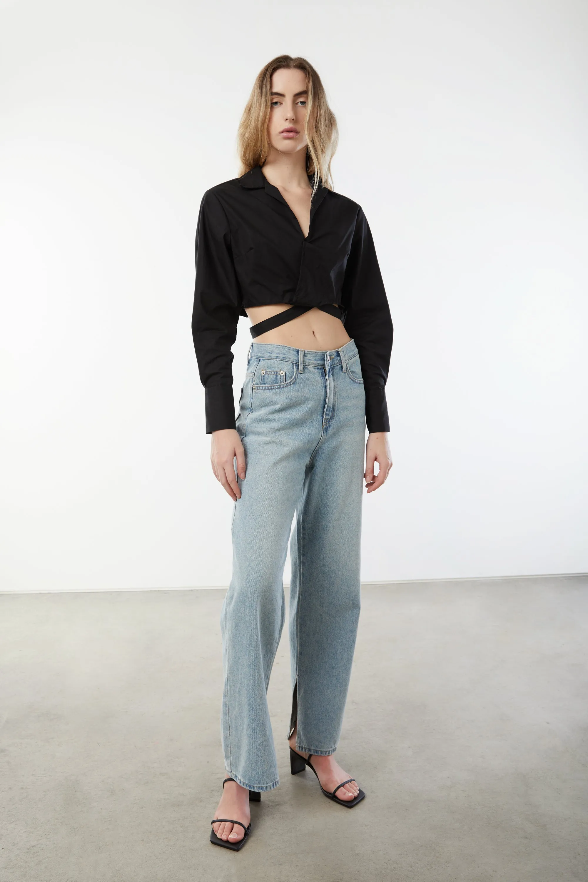 CROPPED WRAP SHIRT sold by OAK AND FORT product image thumbnail 2