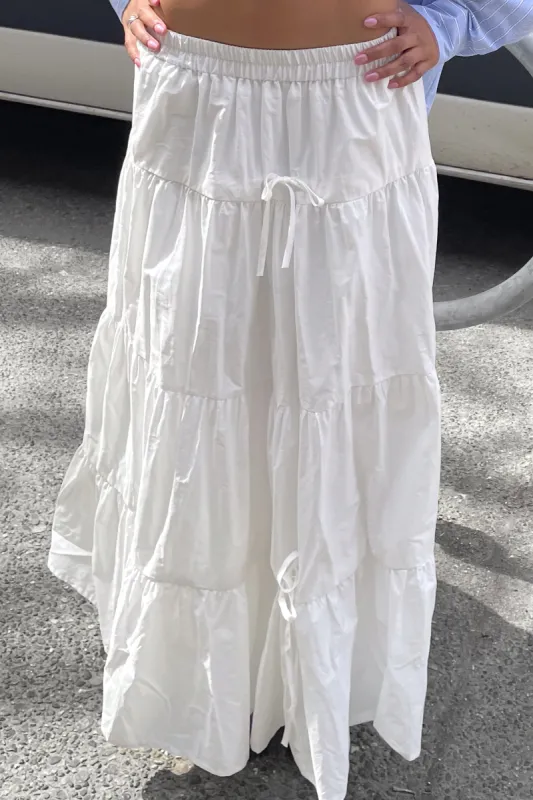 TIERED NYLON MAXI SKIRT sold by OAK AND FORT