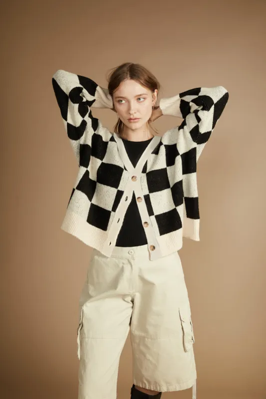 CHECKERED CARDIGAN sold by OAK AND FORT