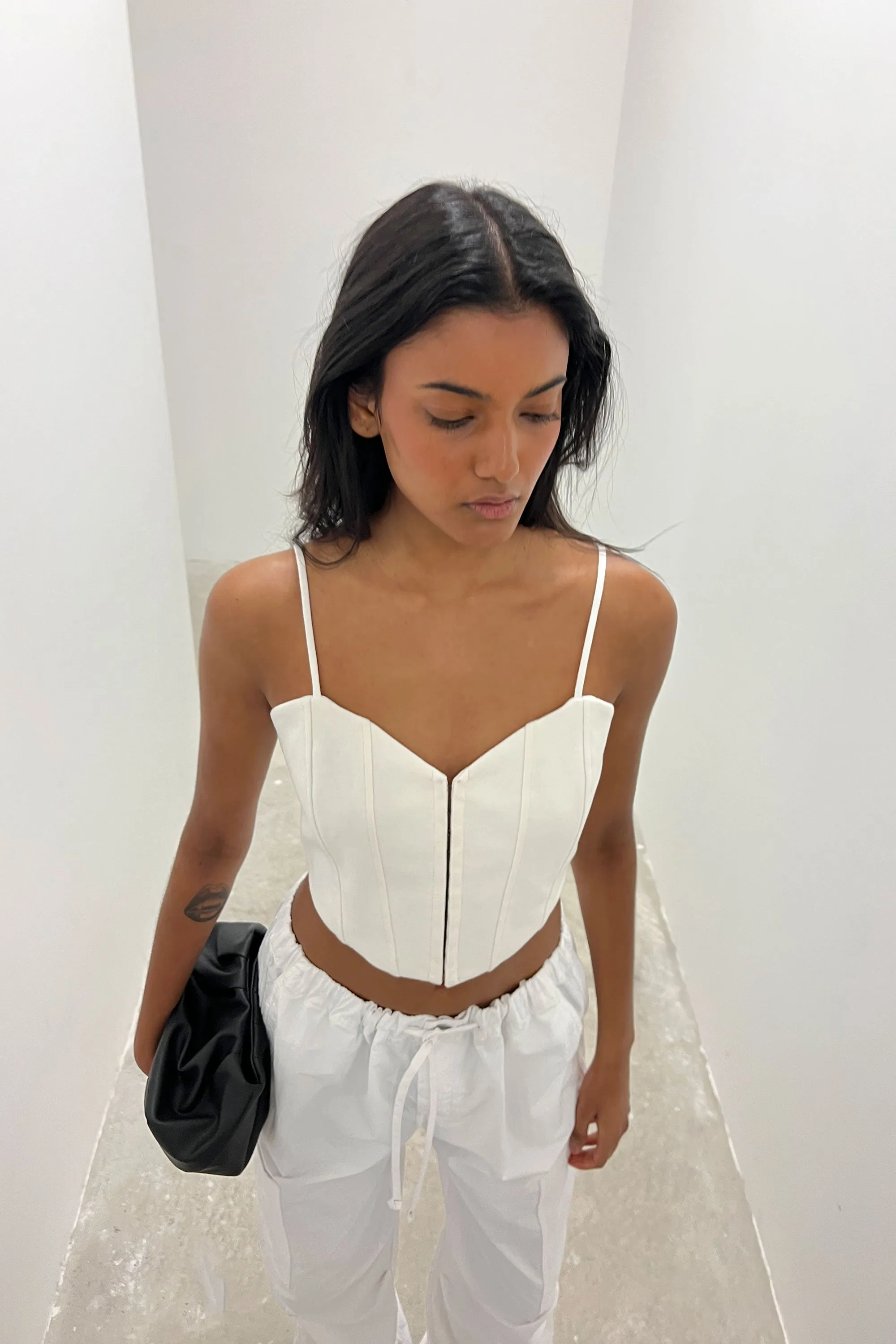 PONTE KNIT CORSET TANK sold by OAK AND FORT