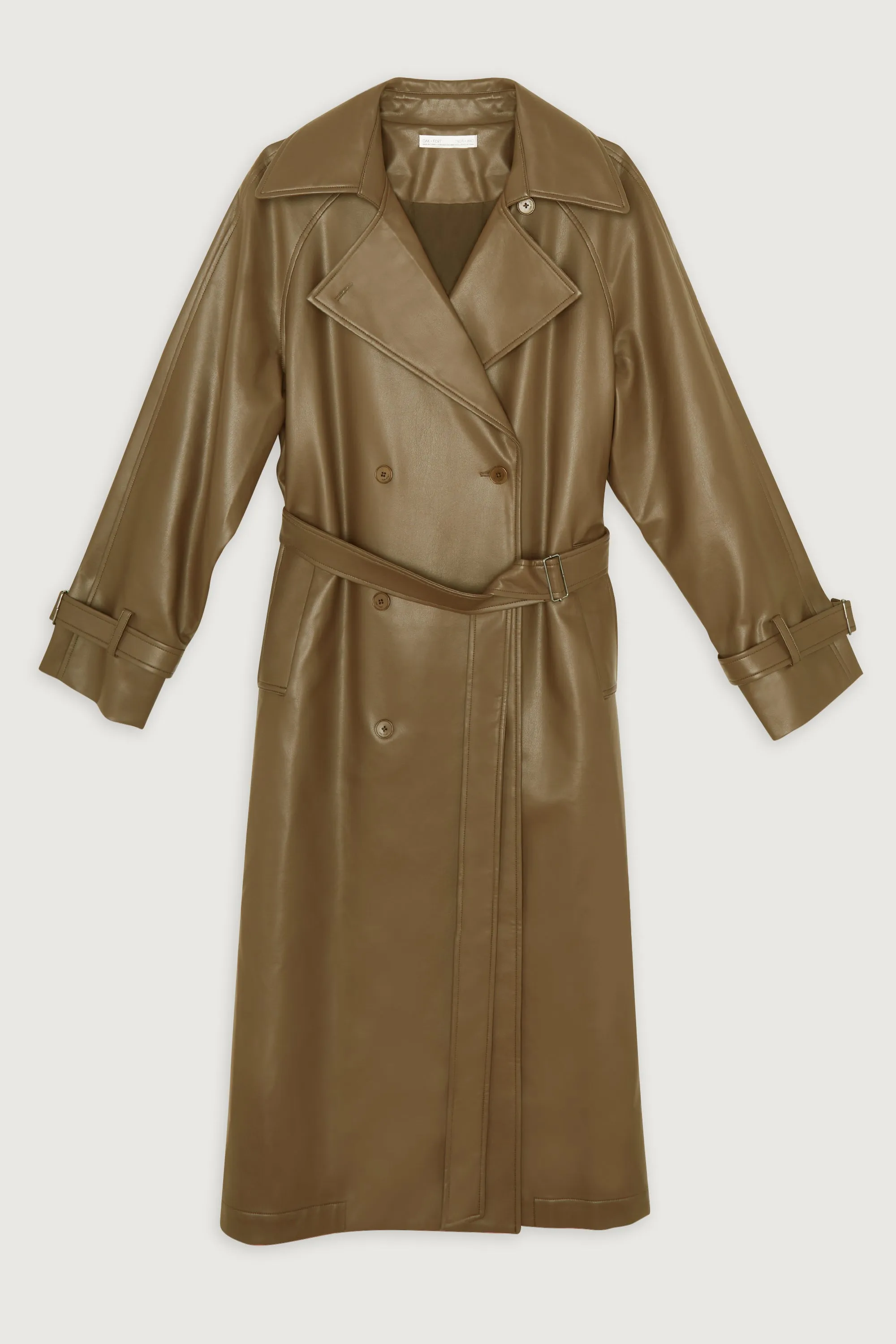 OVERSIZED VEGAN LEATHER TRENCH COAT sold by OAK AND FORT product image thumbnail 3