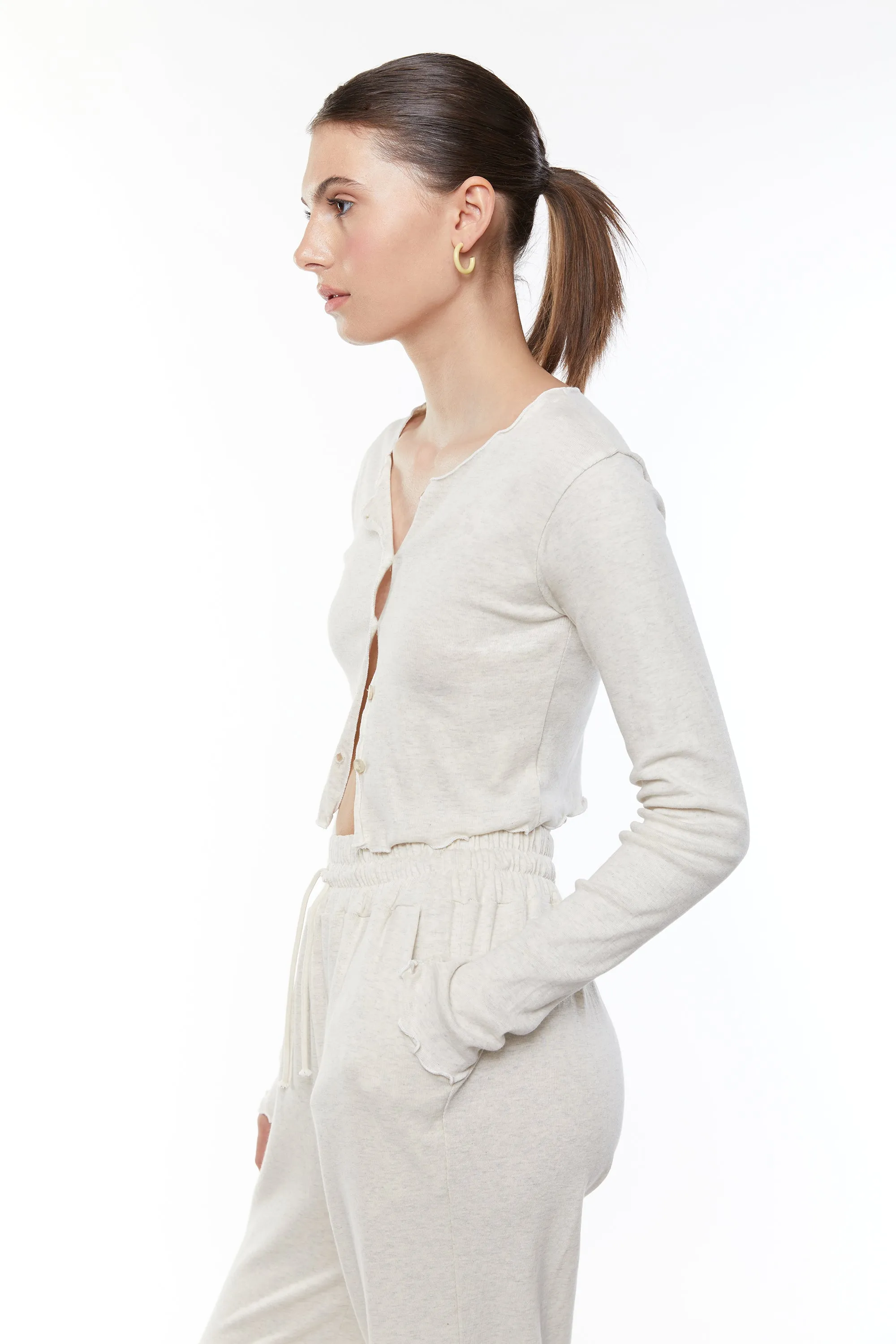 BUTTONED LONG SLEEVE AND STRAIGHT LEG PANT SET sold by OAK AND FORT product image thumbnail 4